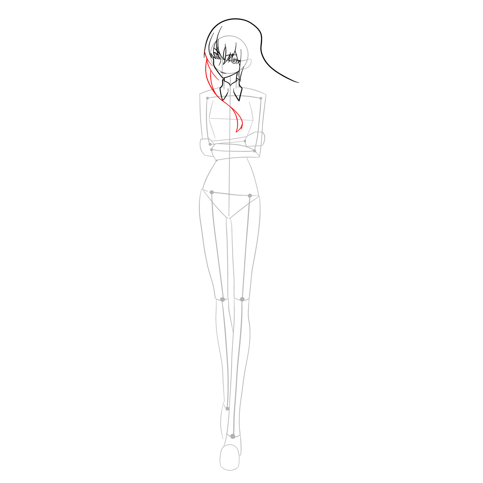How to draw Kurisu Makise from Steins;Gate - step 13