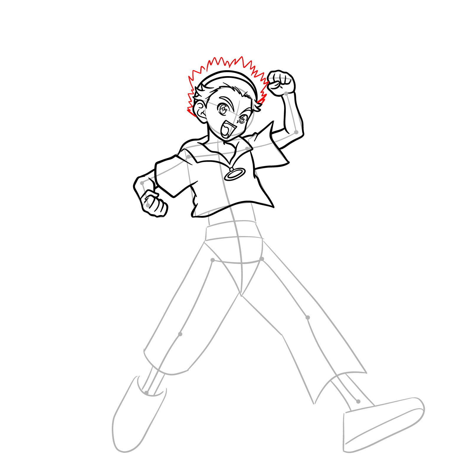 How to Draw Robin Kazami from Beyblade X - step 12