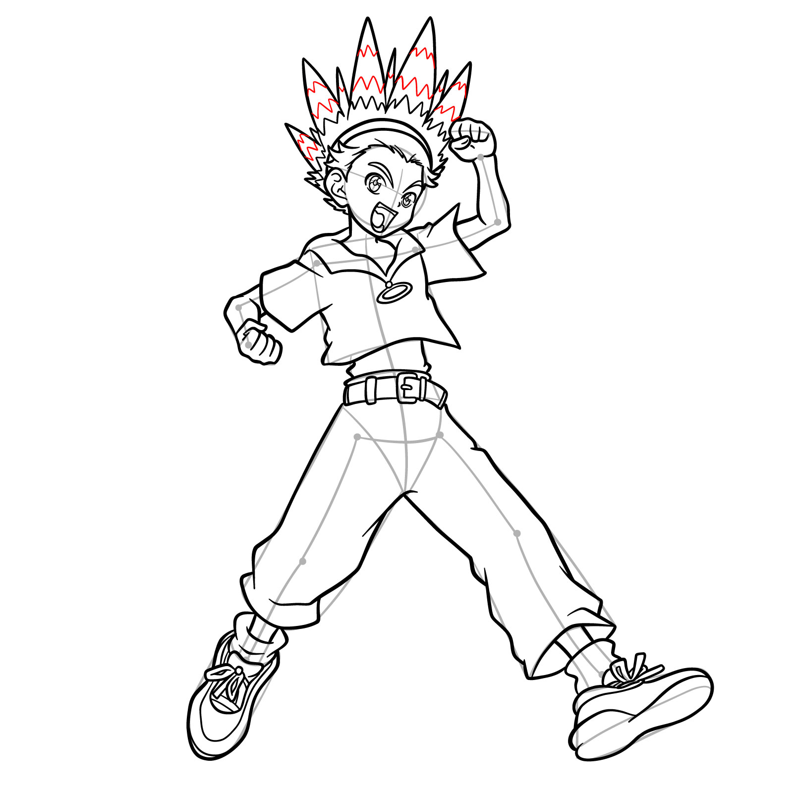 How to Draw Robin Kazami from Beyblade X - step 22