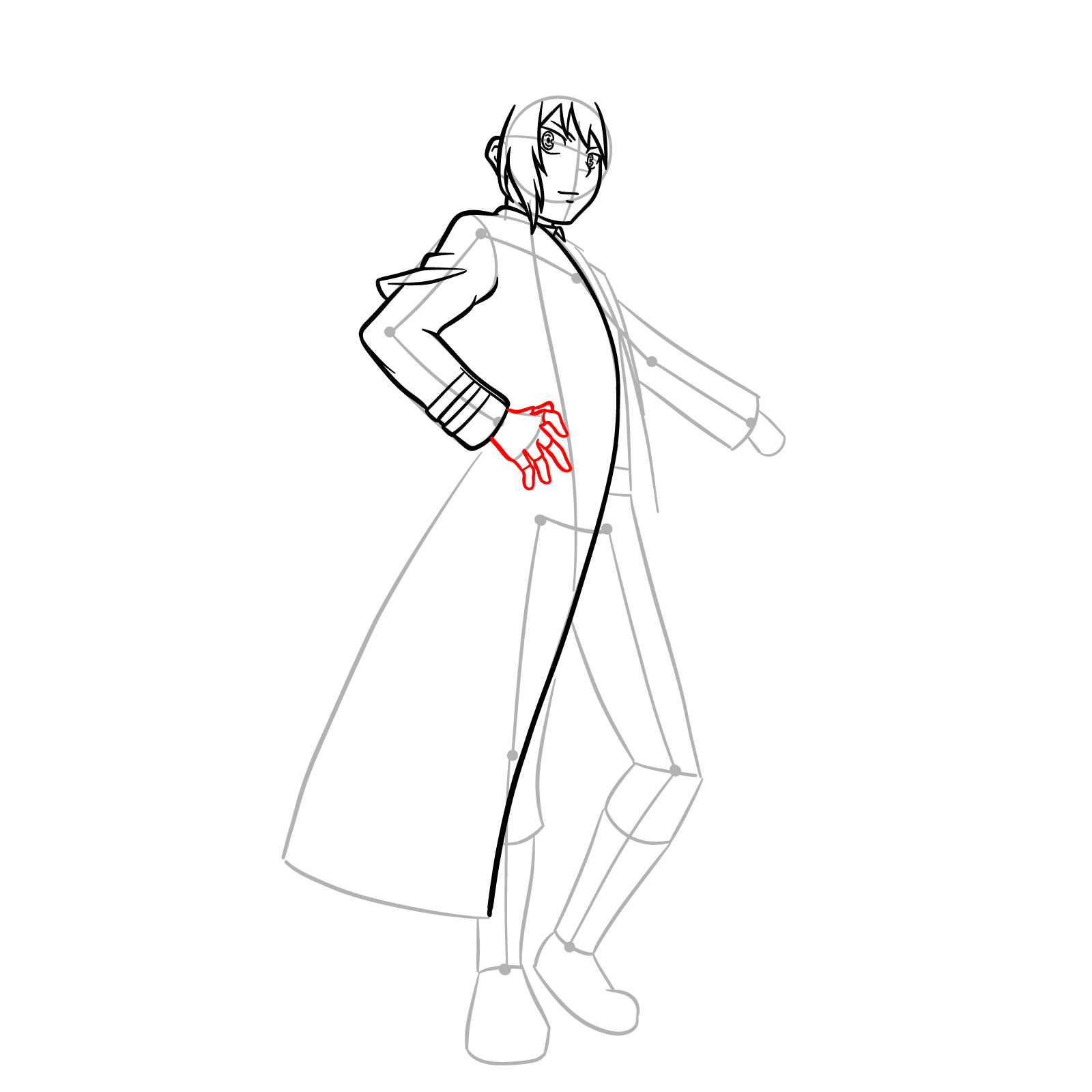 How to Draw Shu Kurenai from Beyblade QuadDrive - step 10