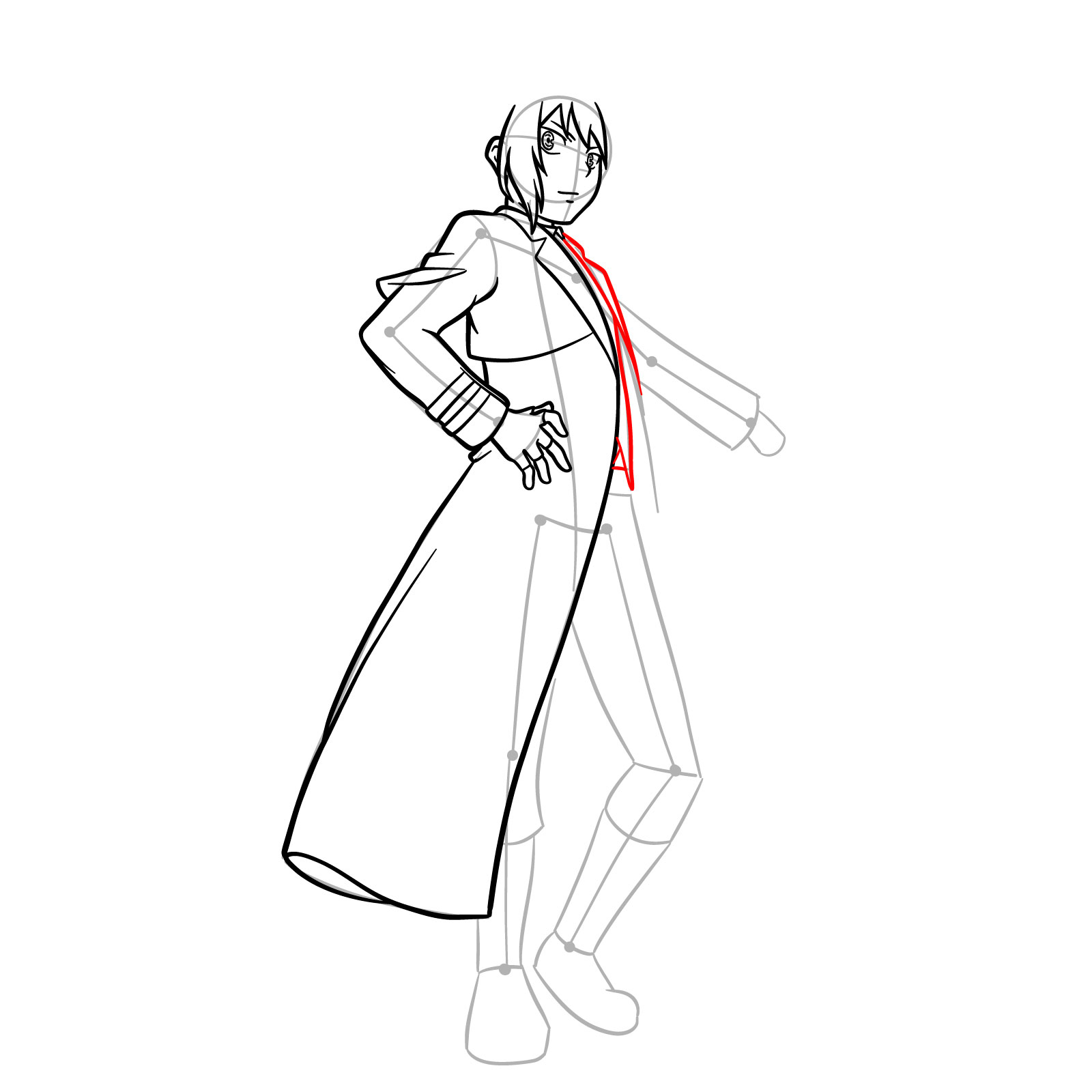 How to Draw Shu Kurenai from Beyblade QuadDrive - step 12