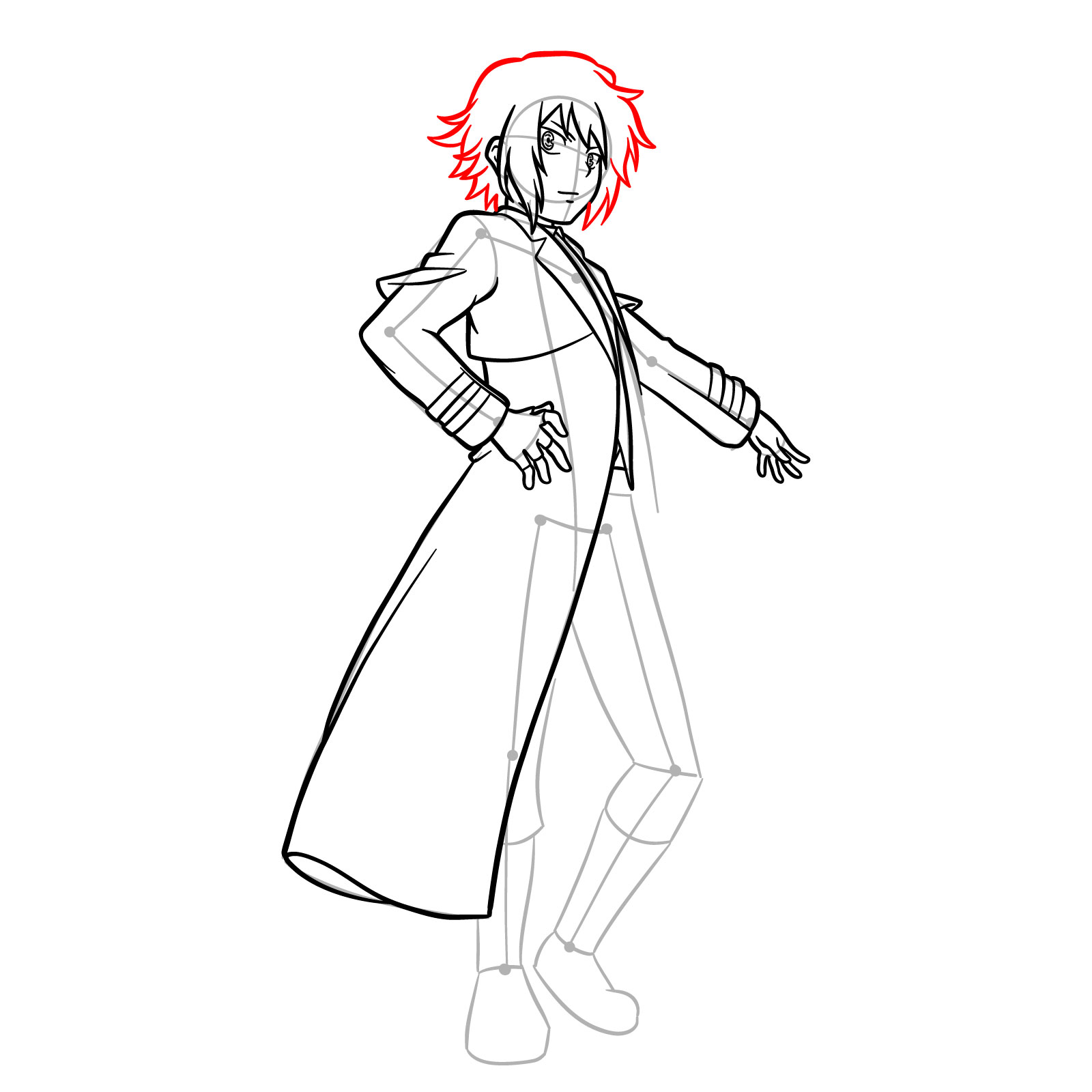 How to Draw Shu Kurenai from Beyblade QuadDrive - step 15