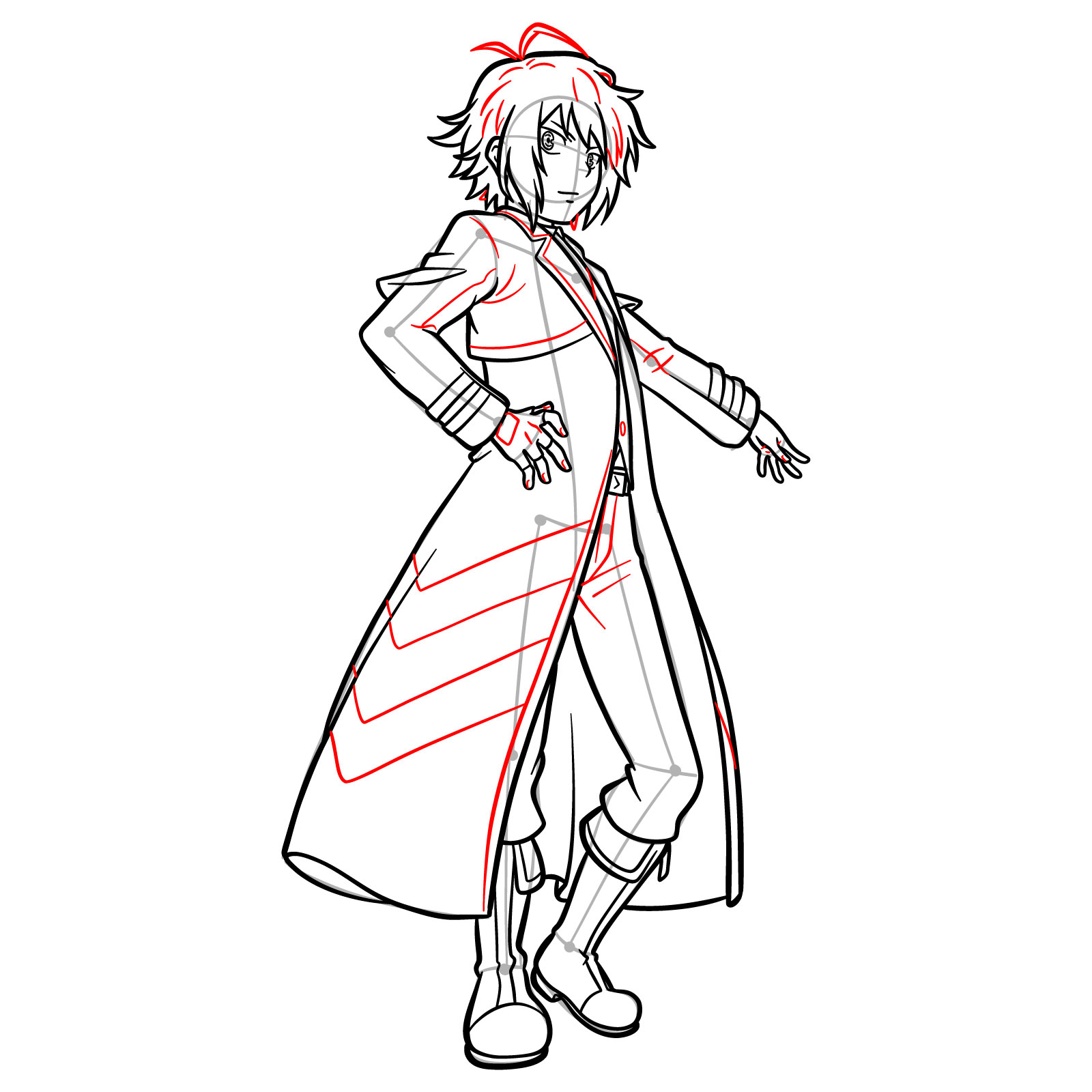 How to Draw Shu Kurenai from Beyblade QuadDrive - step 21