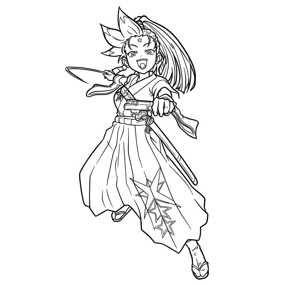 How to Draw Tenka Shiroboshi in Launch Style from Beyblade X