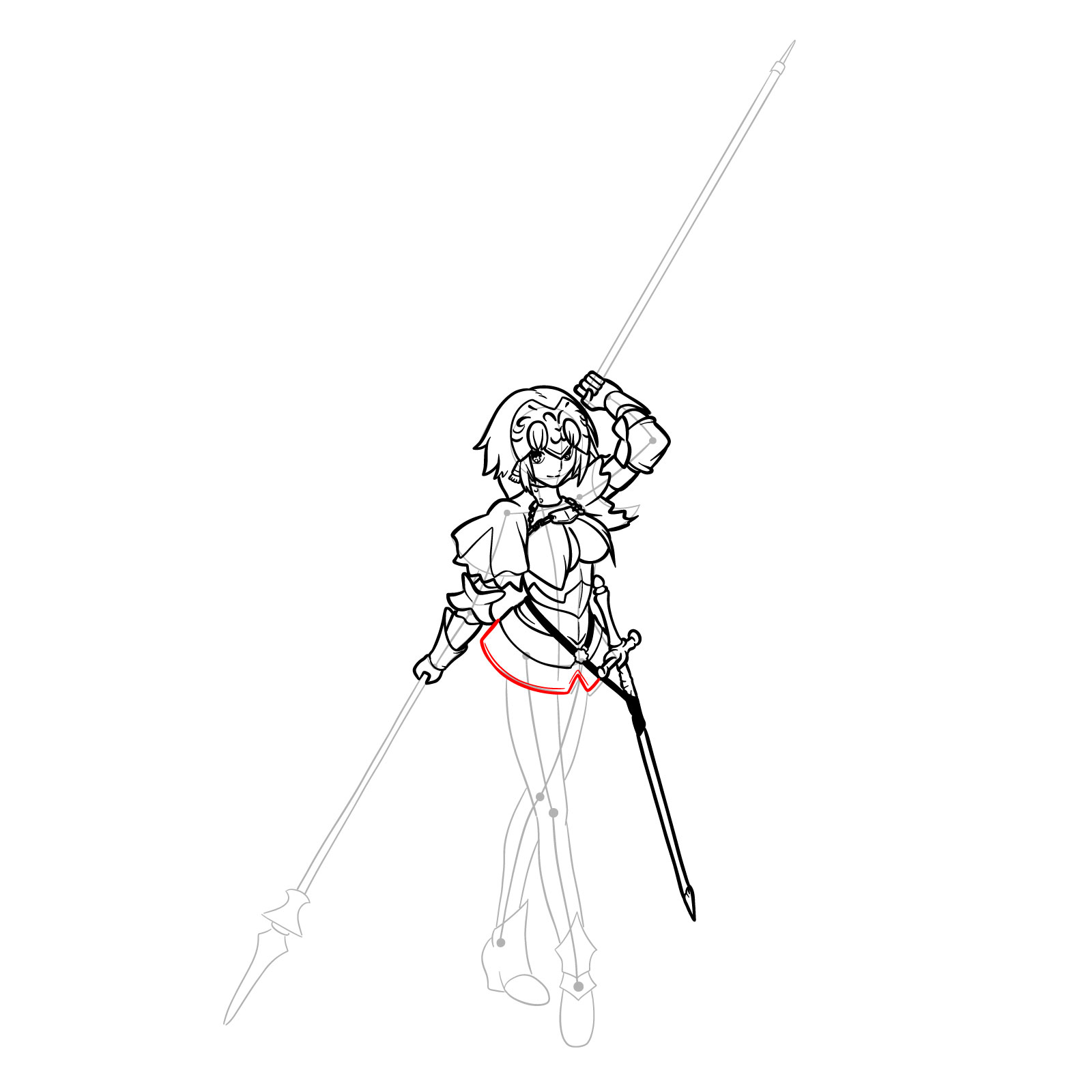 How to Draw Jeanne d'Arc from Fate/Grand Order - step 34