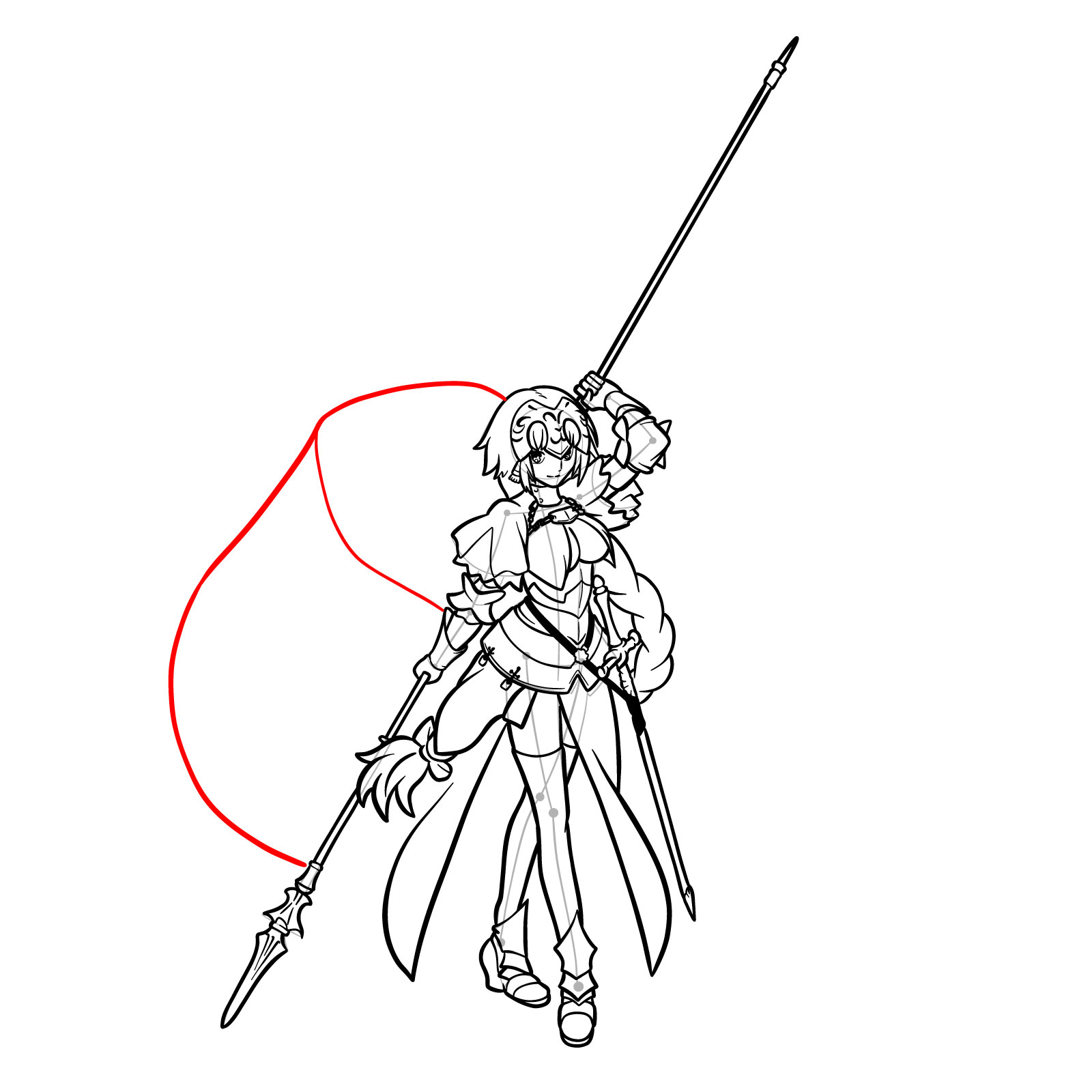 How to Draw Jeanne d'Arc from Fate/Grand Order - step 52