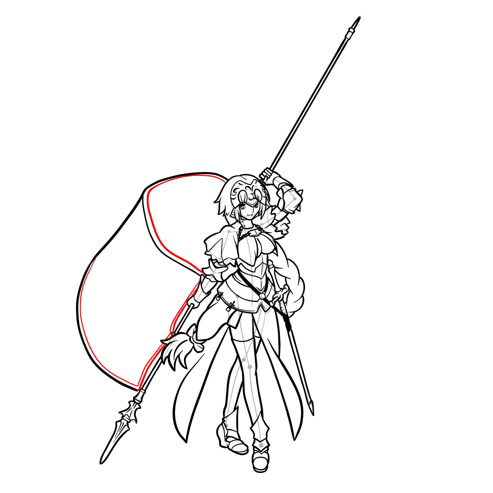 How to Draw Jeanne d'Arc from Fate/Grand Order - step 53