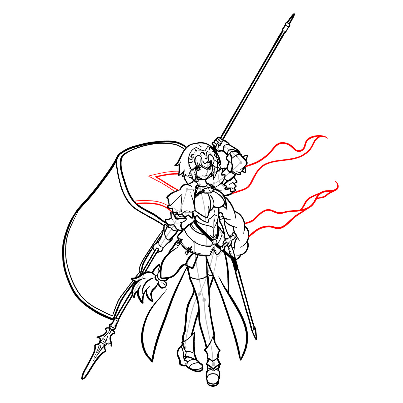 How to Draw Jeanne d'Arc from Fate/Grand Order - step 54