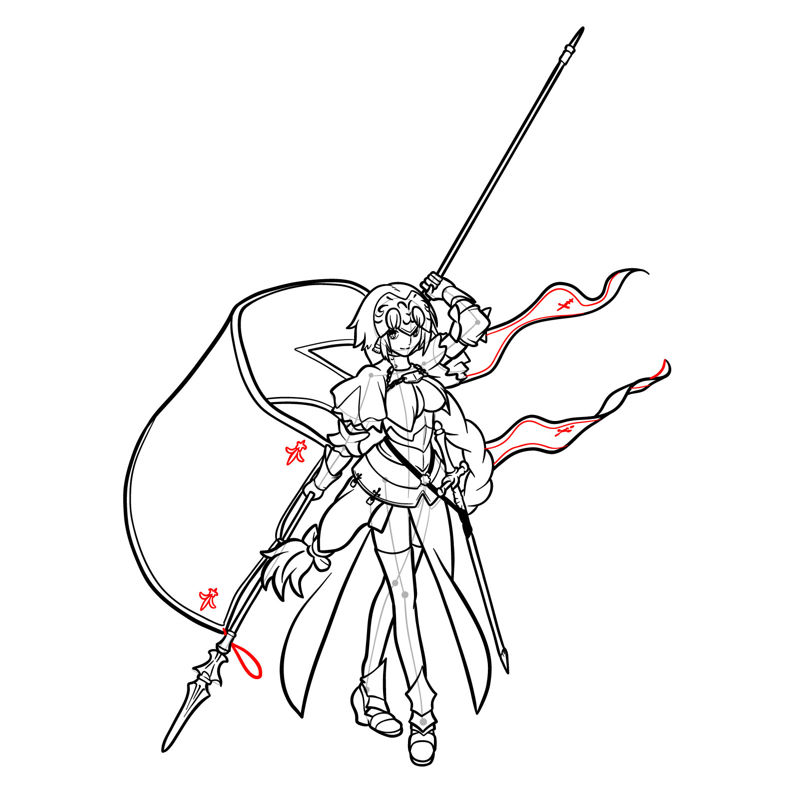 How to Draw Jeanne d'Arc from Fate/Grand Order - step 55