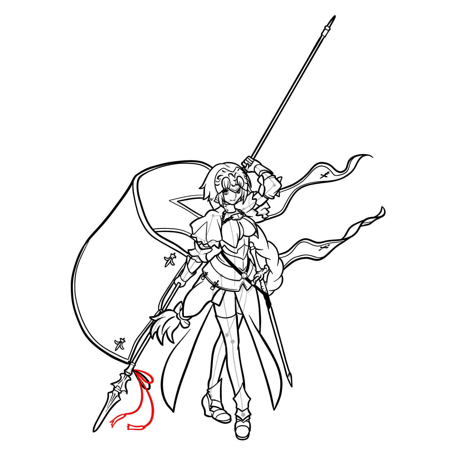 How to Draw Jeanne d'Arc from Fate/Grand Order - step 56