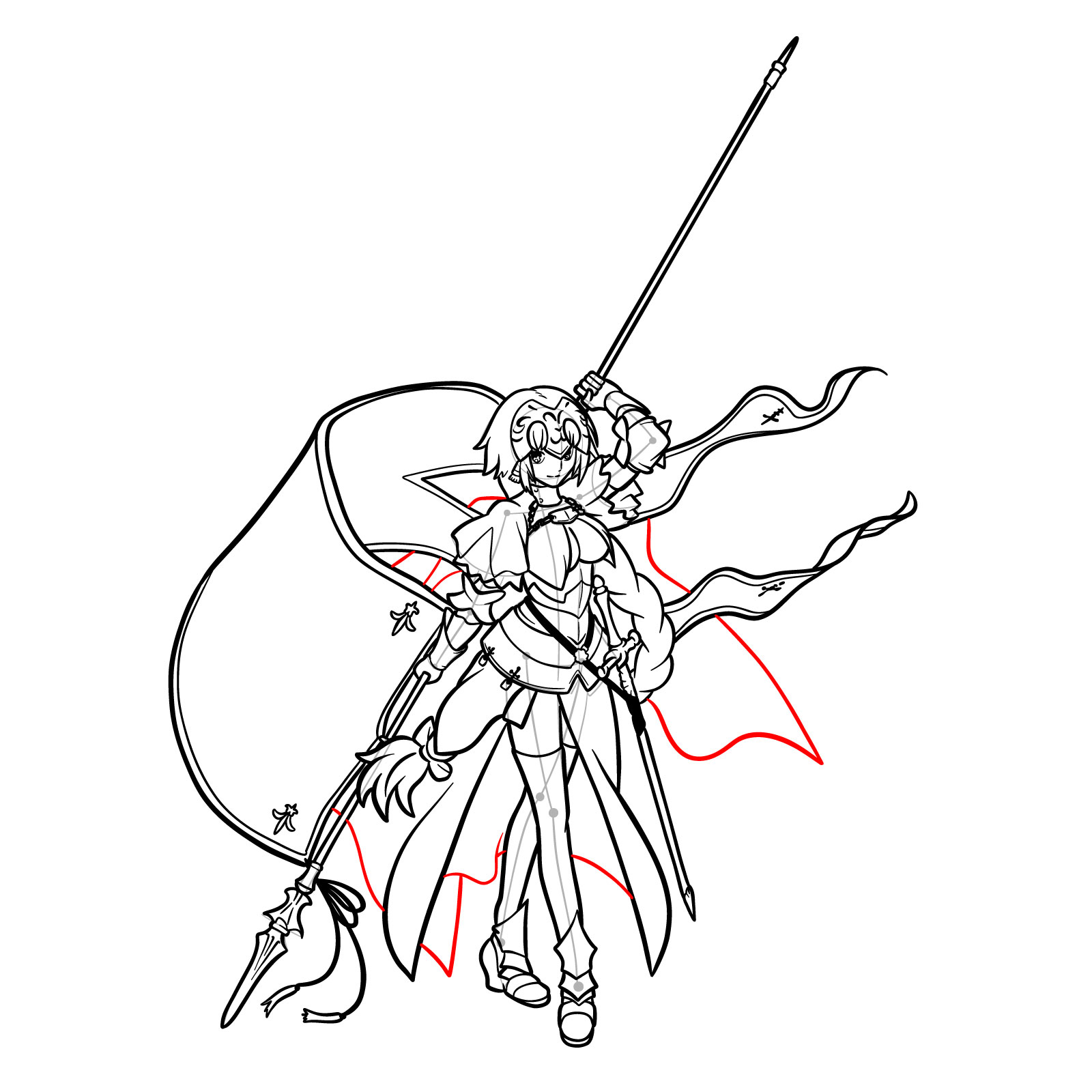 How to Draw Jeanne d'Arc from Fate/Grand Order - step 57