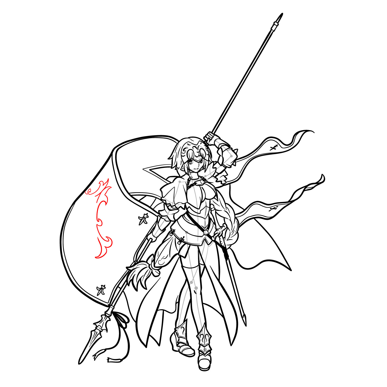 How to Draw Jeanne d'Arc from Fate/Grand Order - step 59