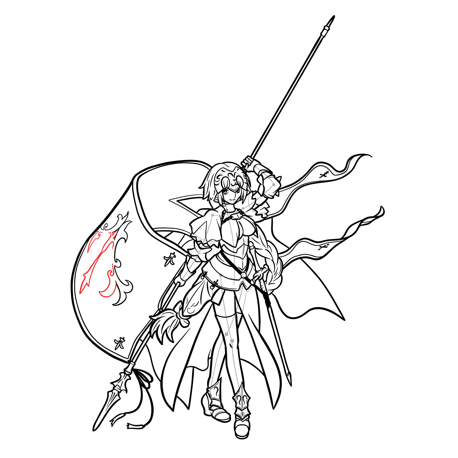 How to Draw Jeanne d'Arc from Fate/Grand Order - step 60