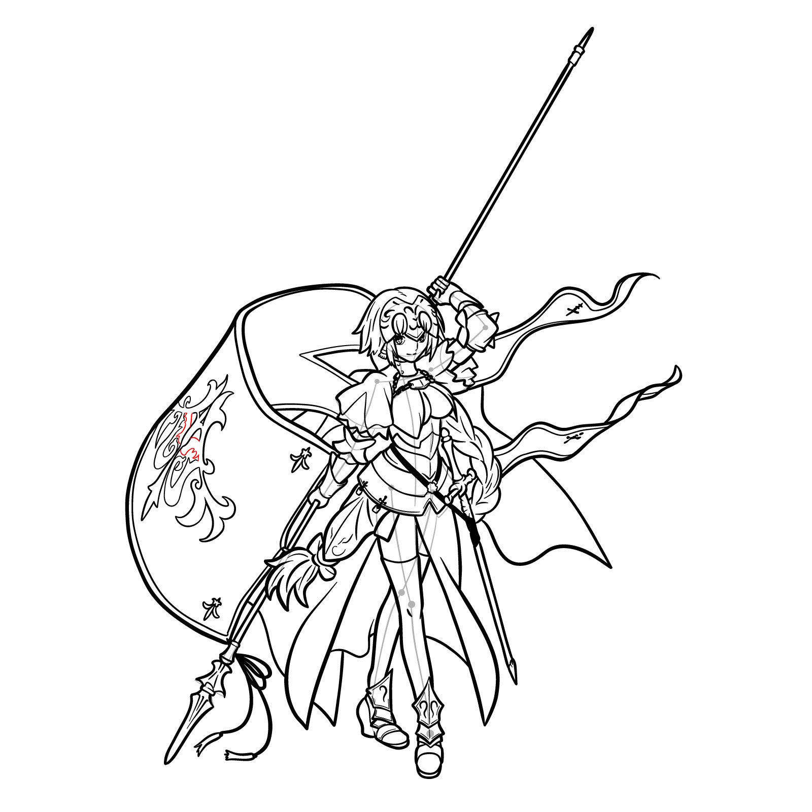 How to Draw Jeanne d'Arc from Fate/Grand Order - step 62