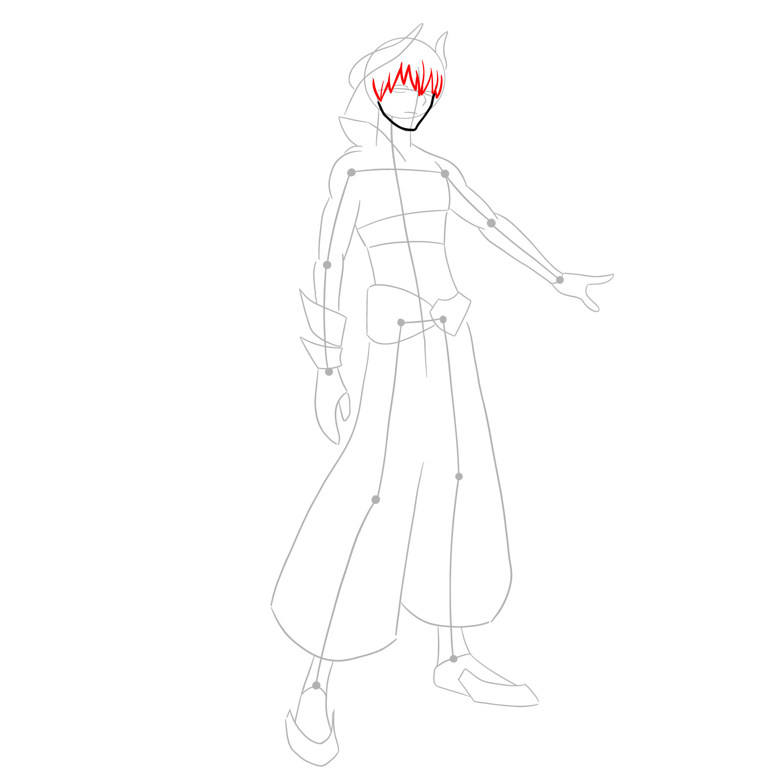 How to draw Gilgamesh from Fate - step 05