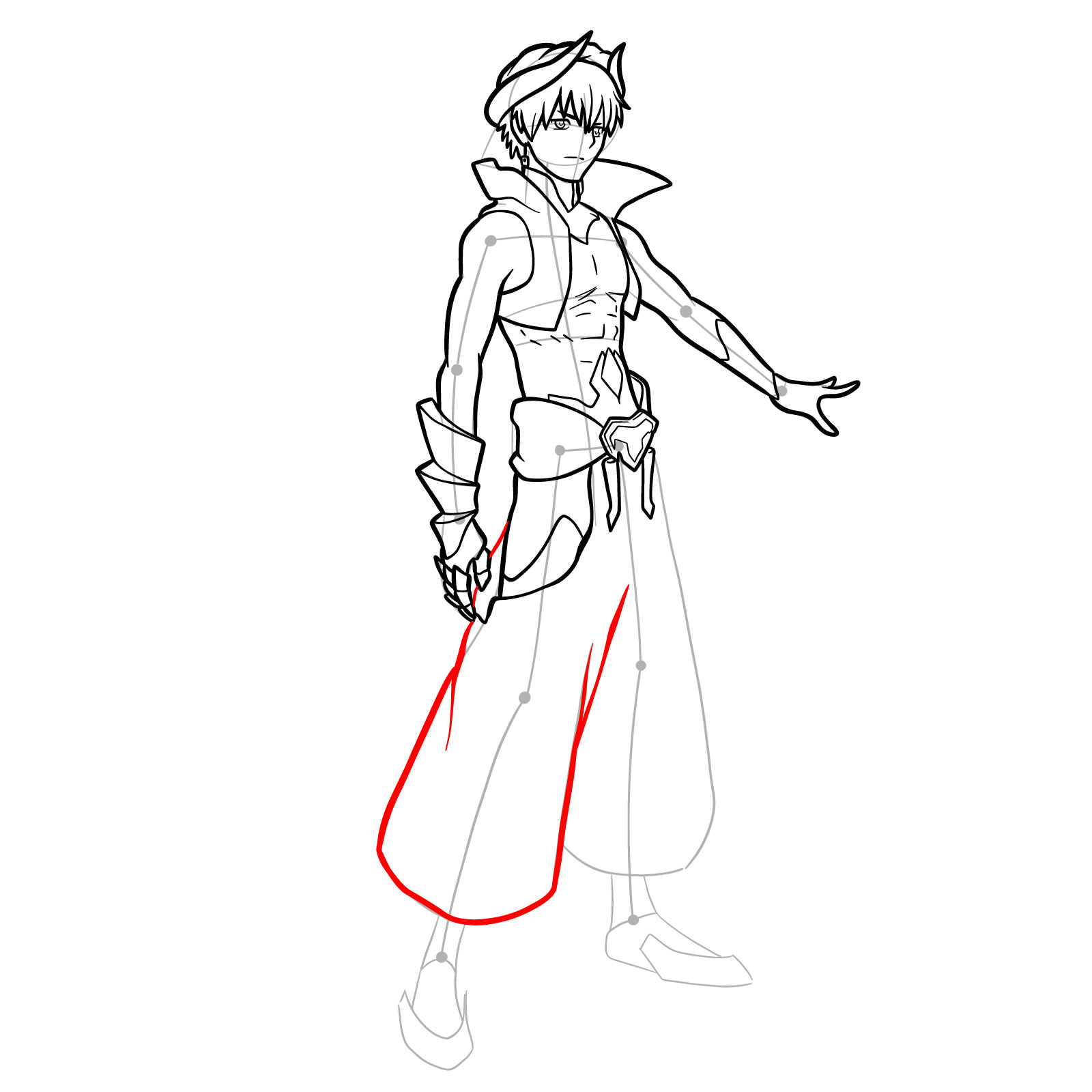 How to draw Gilgamesh from Fate - step 29