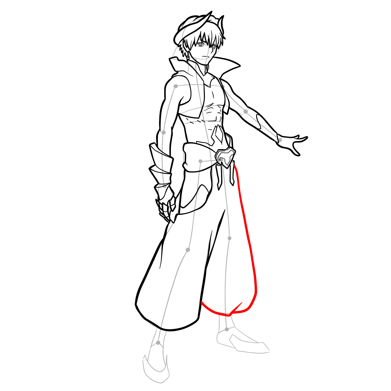 How to draw Gilgamesh from Fate - step 30
