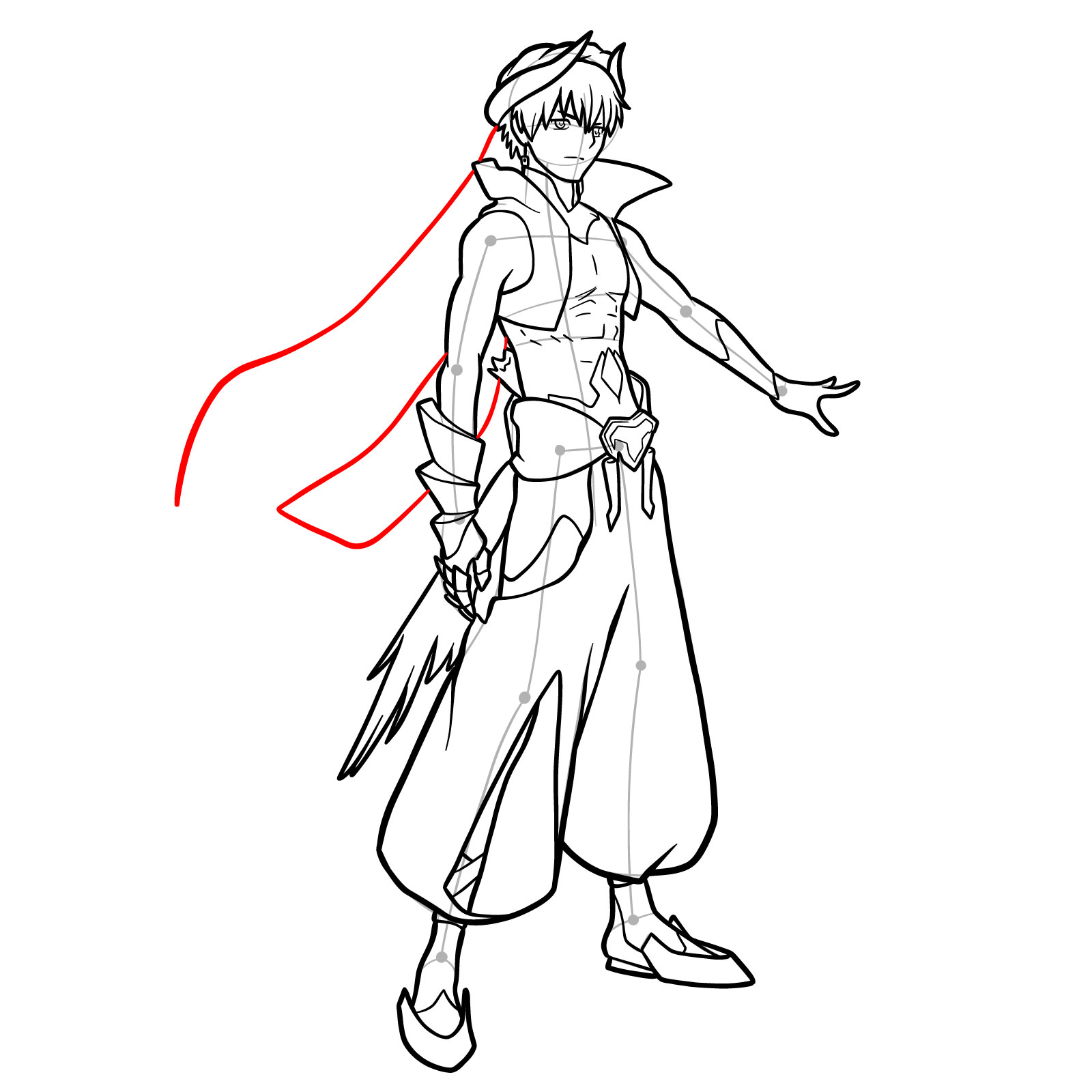 How to draw Gilgamesh from Fate - step 36