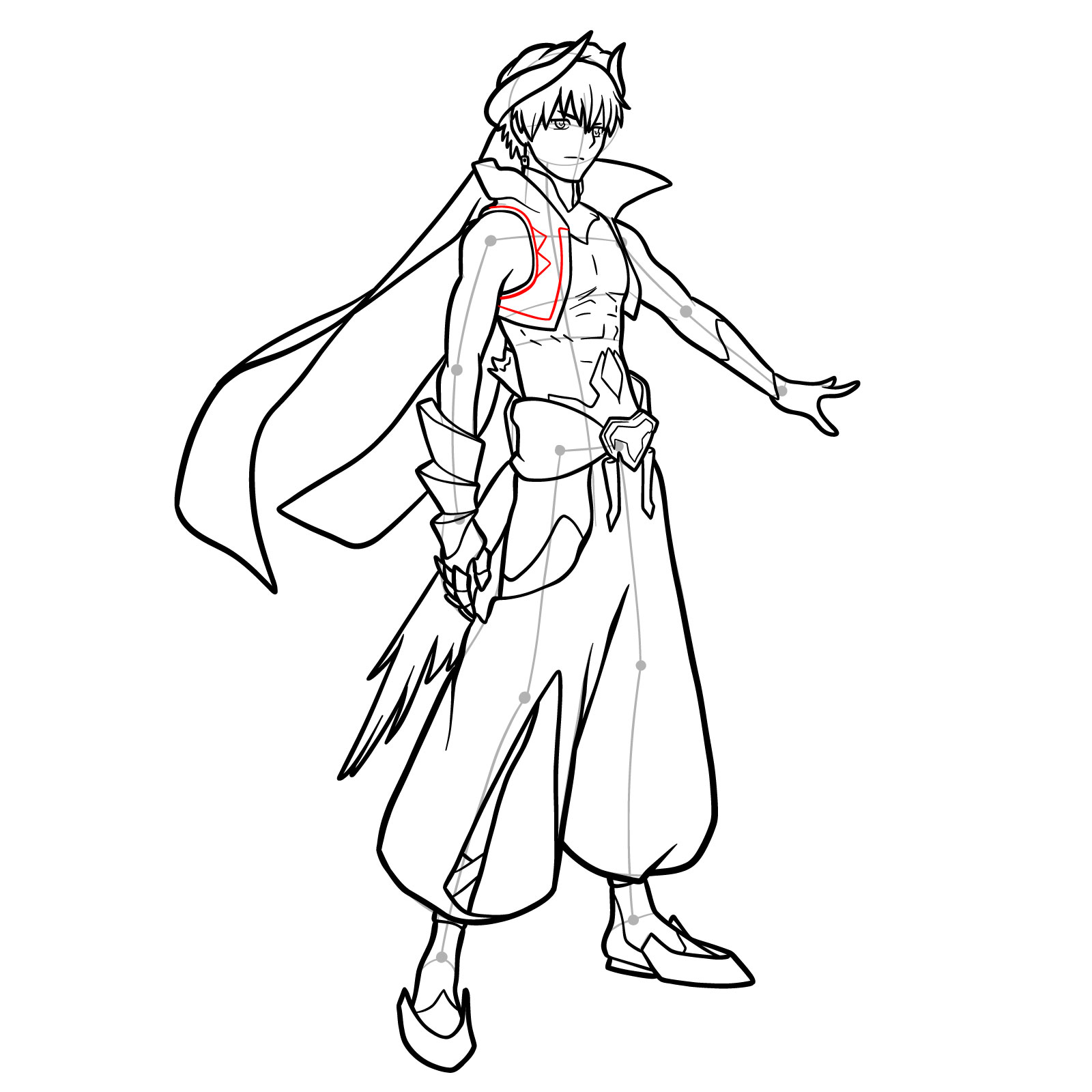 How to draw Gilgamesh from Fate - step 38