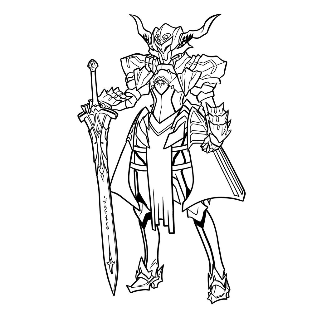 How to Draw Armored Mordred from Fate/Apocrypha