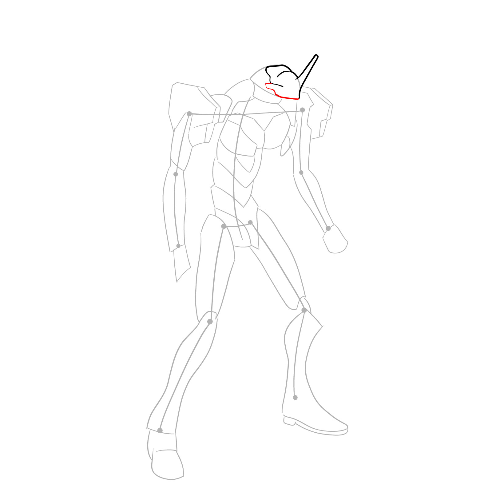 How to Draw Evangelion Unit-01 aka EVA-01 - step 07