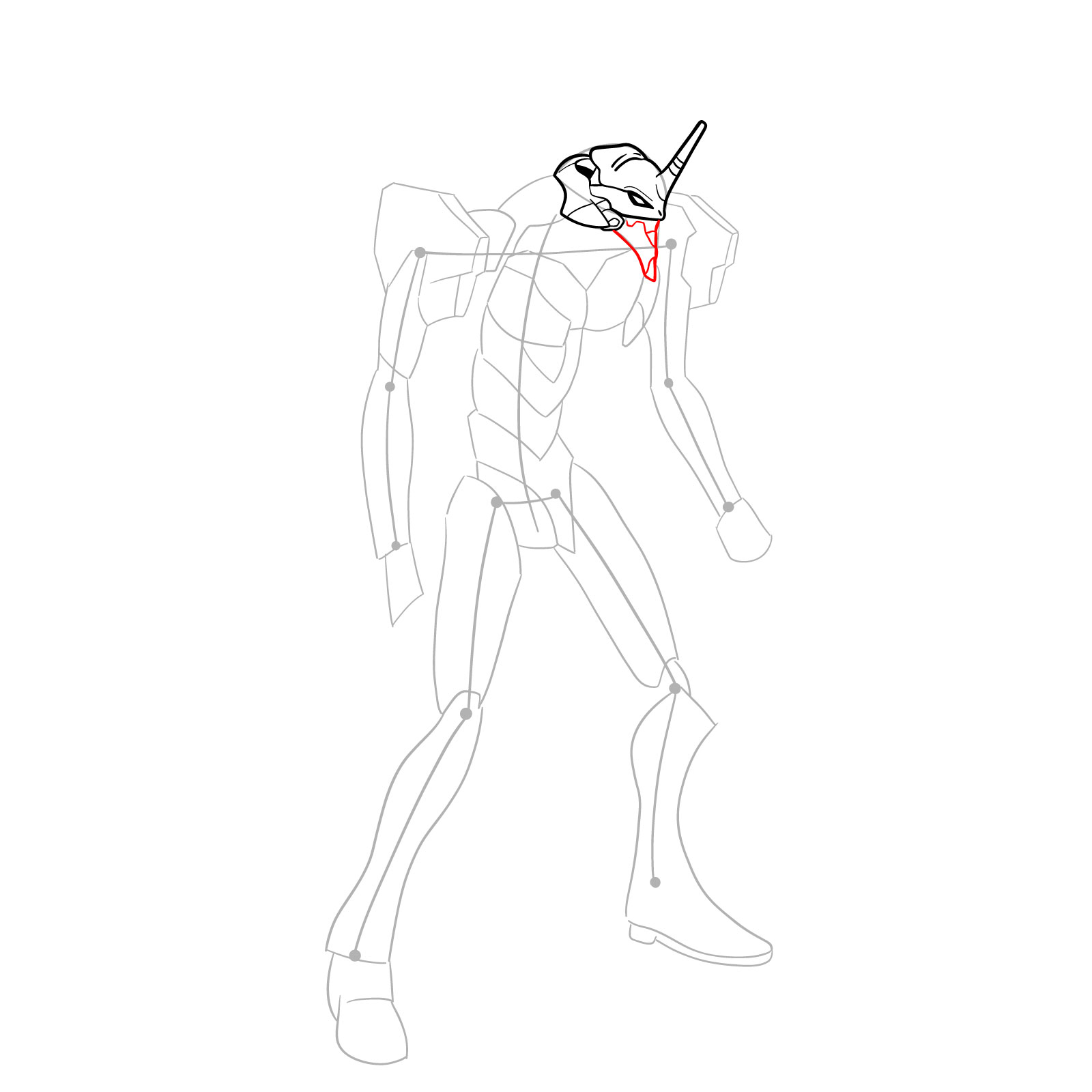 How to Draw Evangelion Unit-01 aka EVA-01 - step 11