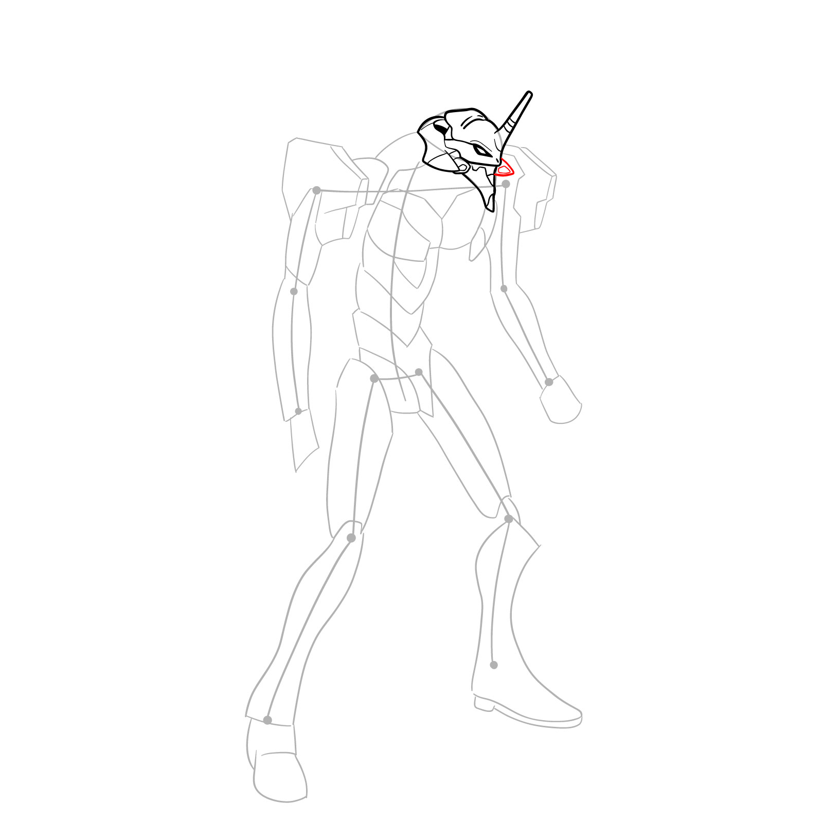 How to Draw Evangelion Unit-01 aka EVA-01 - step 12