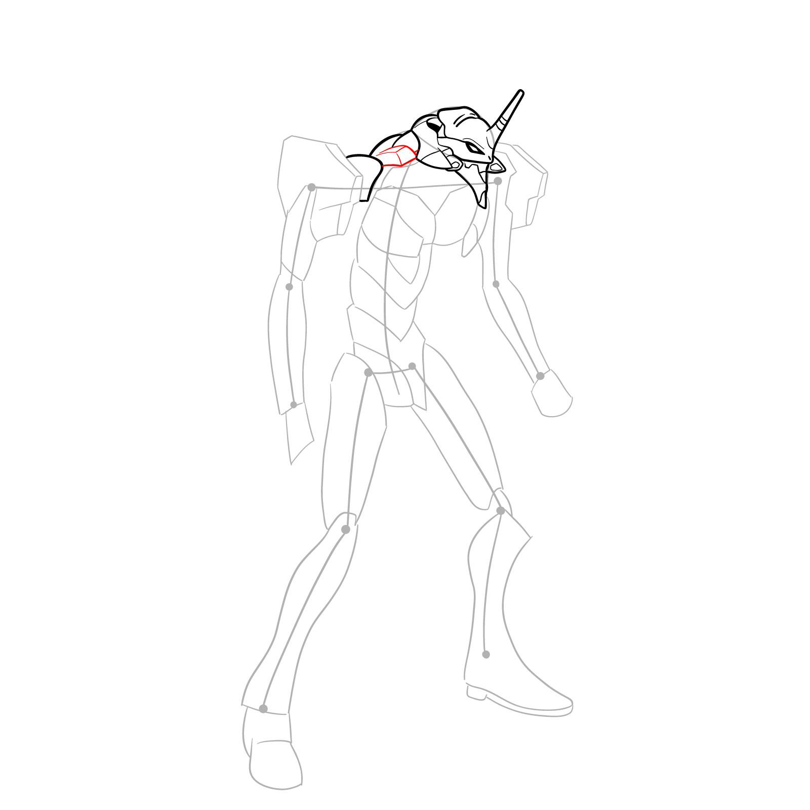 How to Draw Evangelion Unit-01 aka EVA-01 - step 14