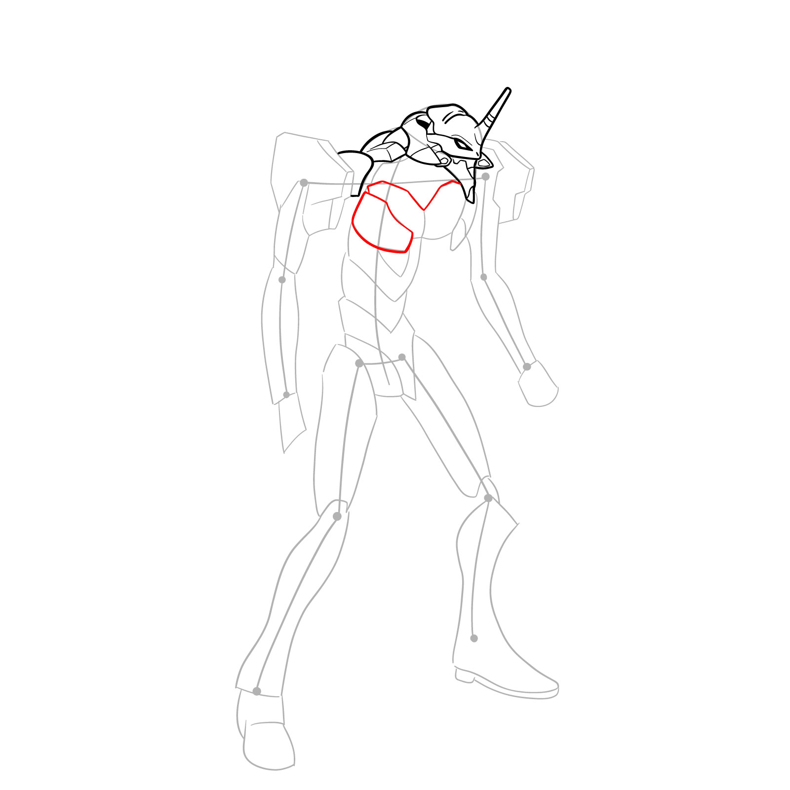 How to Draw Evangelion Unit-01 aka EVA-01 - step 15
