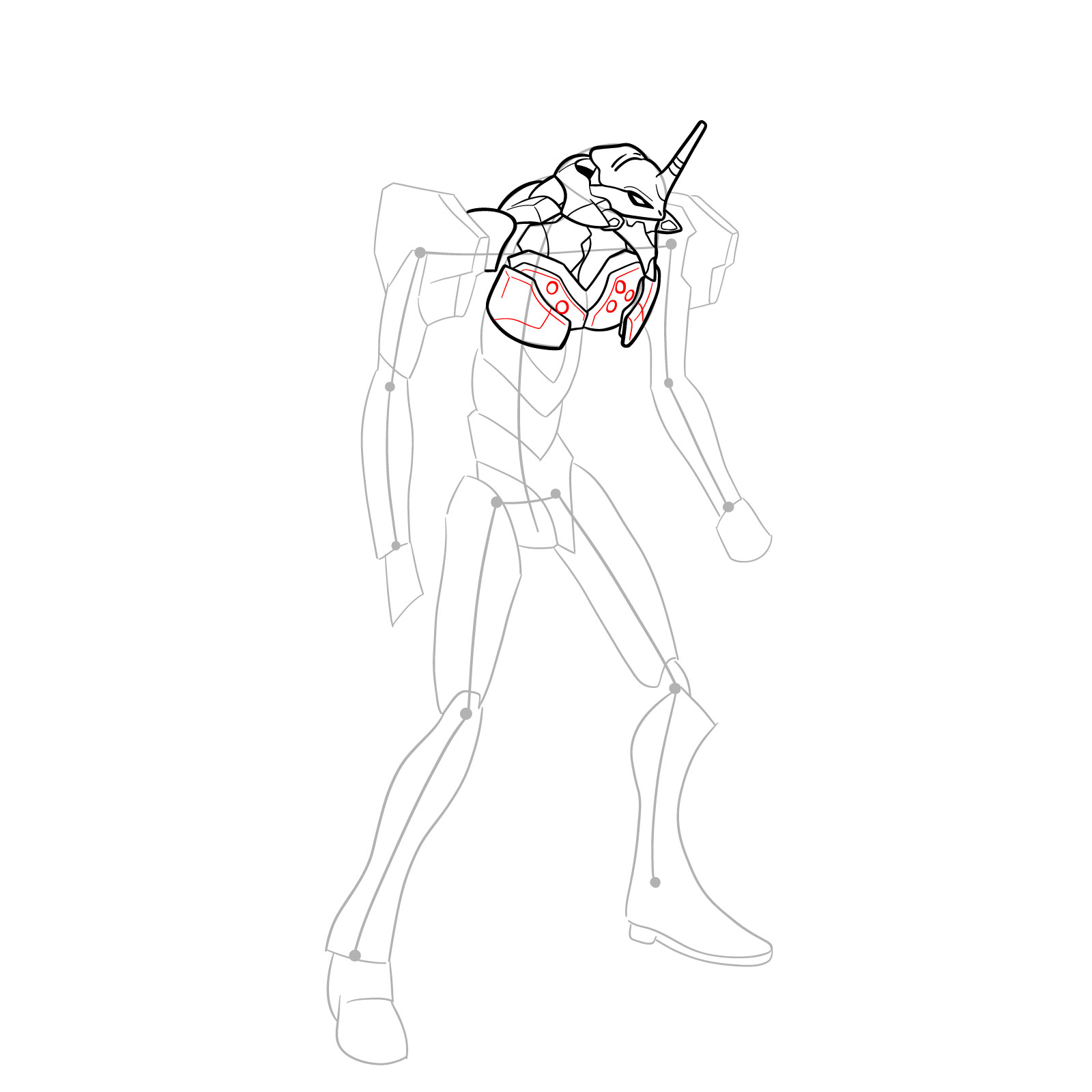 How to Draw Evangelion Unit-01 aka EVA-01 - step 19