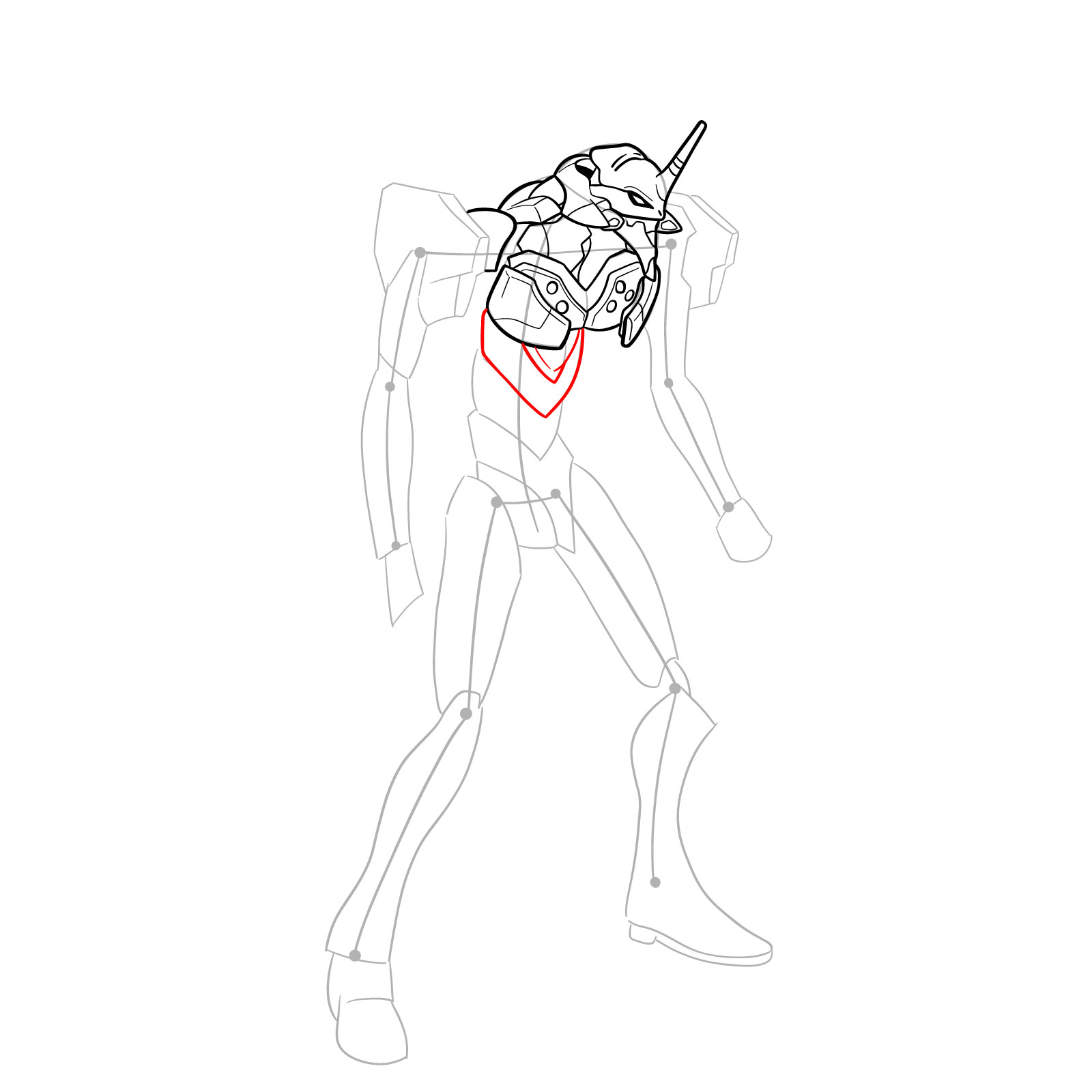How to Draw Evangelion Unit-01 aka EVA-01 - step 20