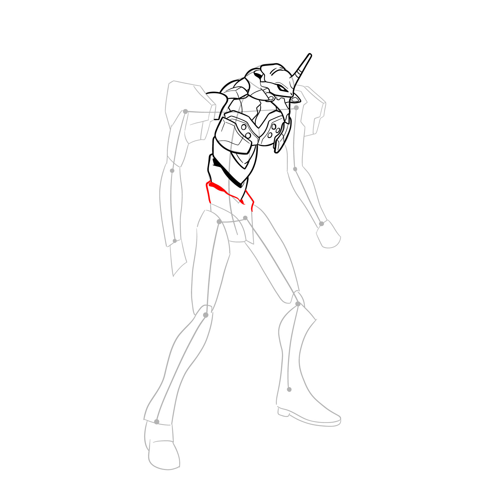 How to Draw Evangelion Unit-01 aka EVA-01 - step 22