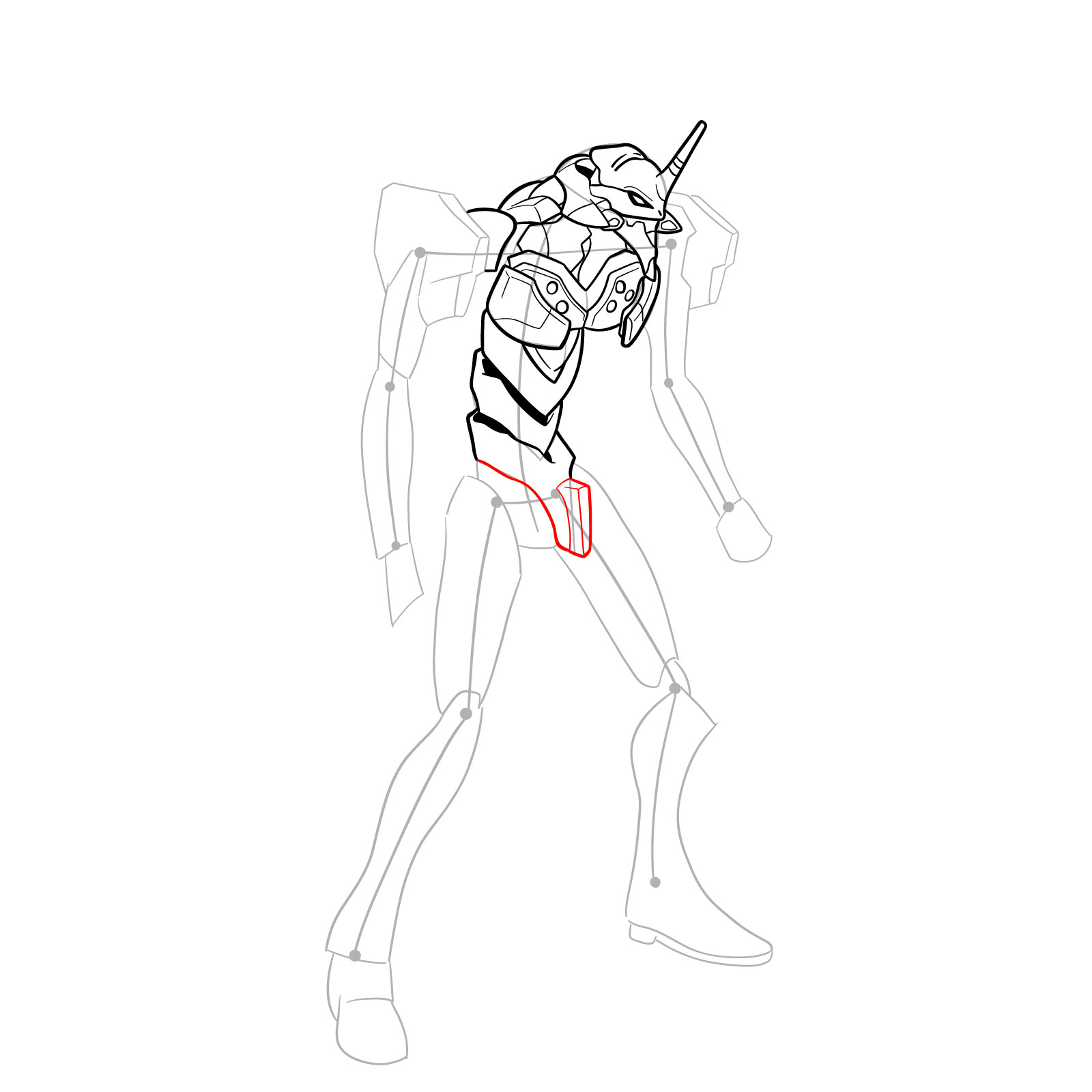 How to Draw Evangelion Unit-01 aka EVA-01 - step 23