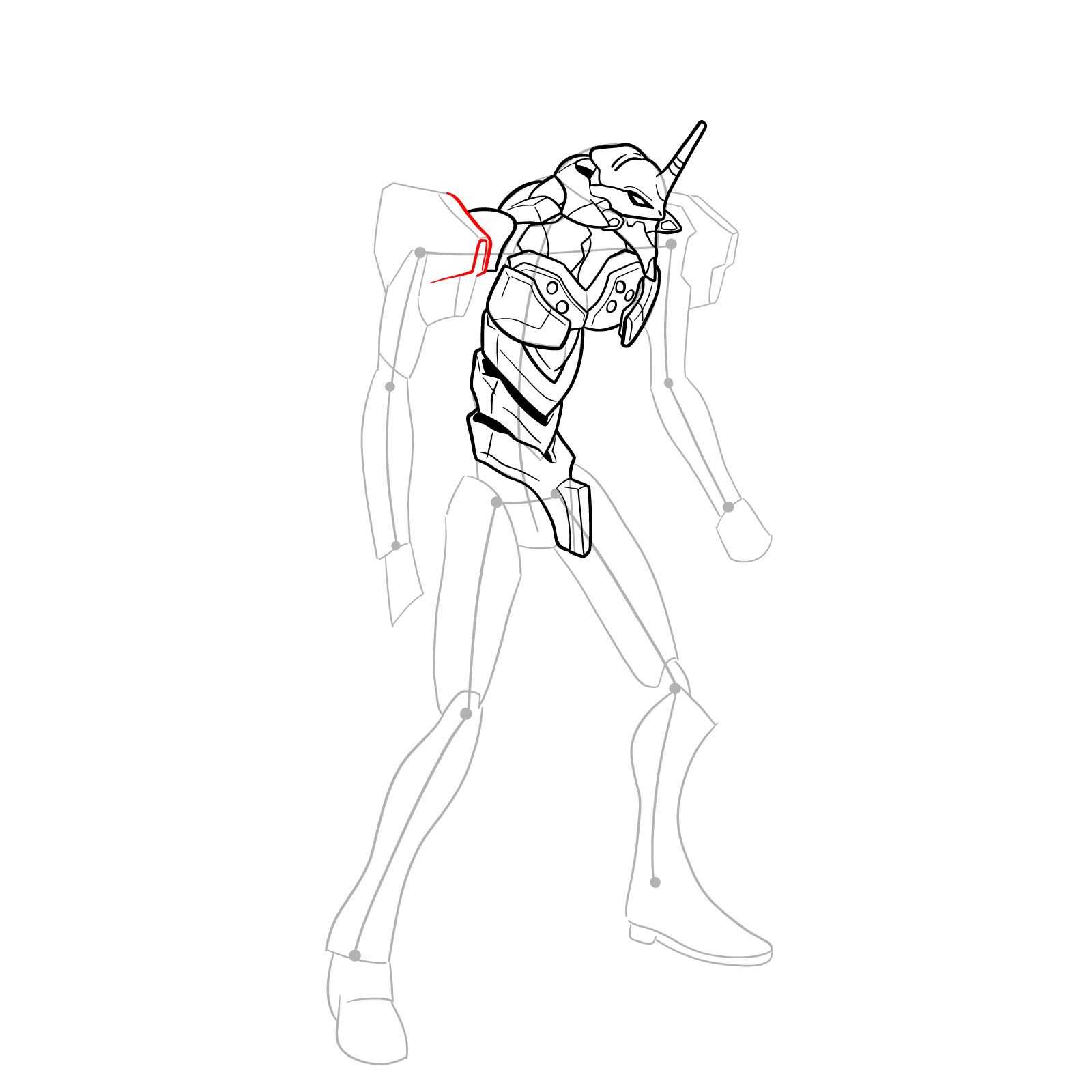 How to Draw Evangelion Unit-01 aka EVA-01 - step 25