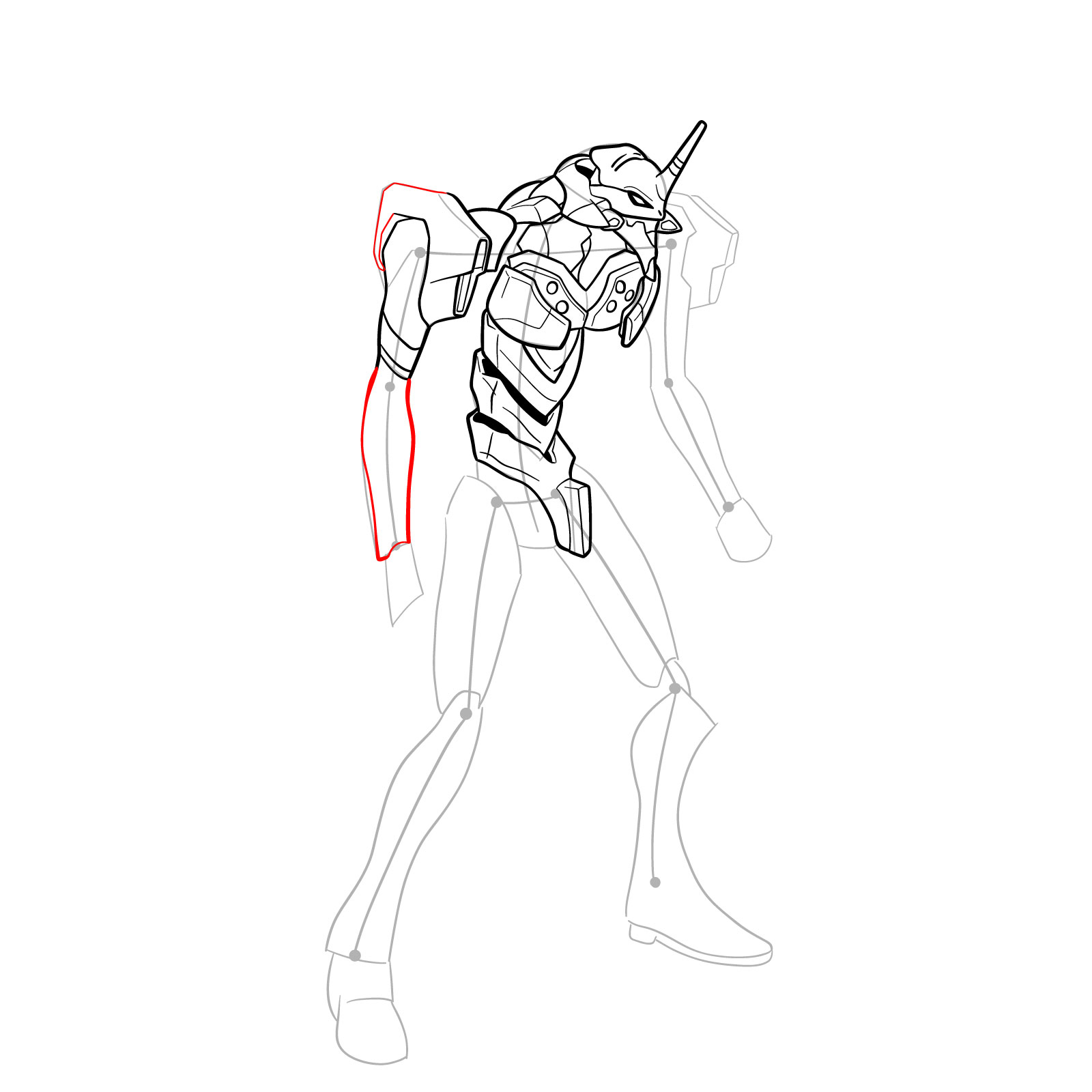 How to Draw Evangelion Unit-01 aka EVA-01 - step 28