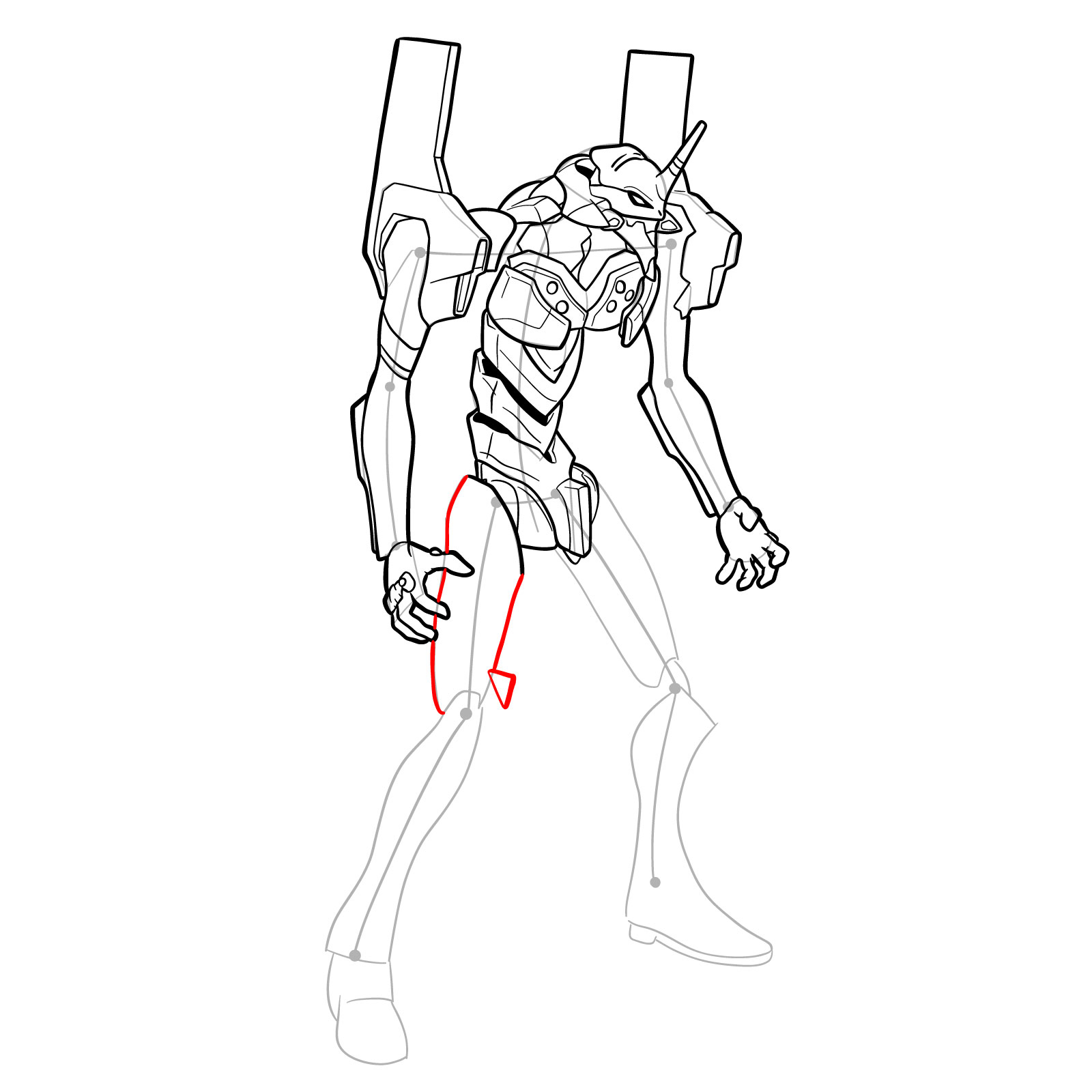 How to Draw Evangelion Unit-01 aka EVA-01 - step 39