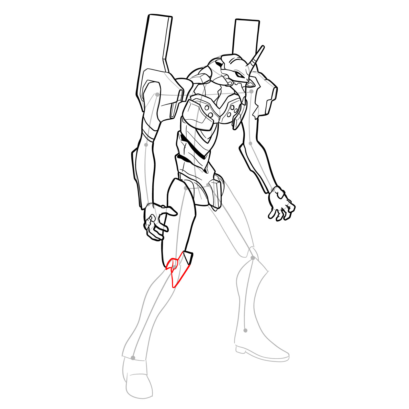 How to Draw Evangelion Unit-01 aka EVA-01 - step 40