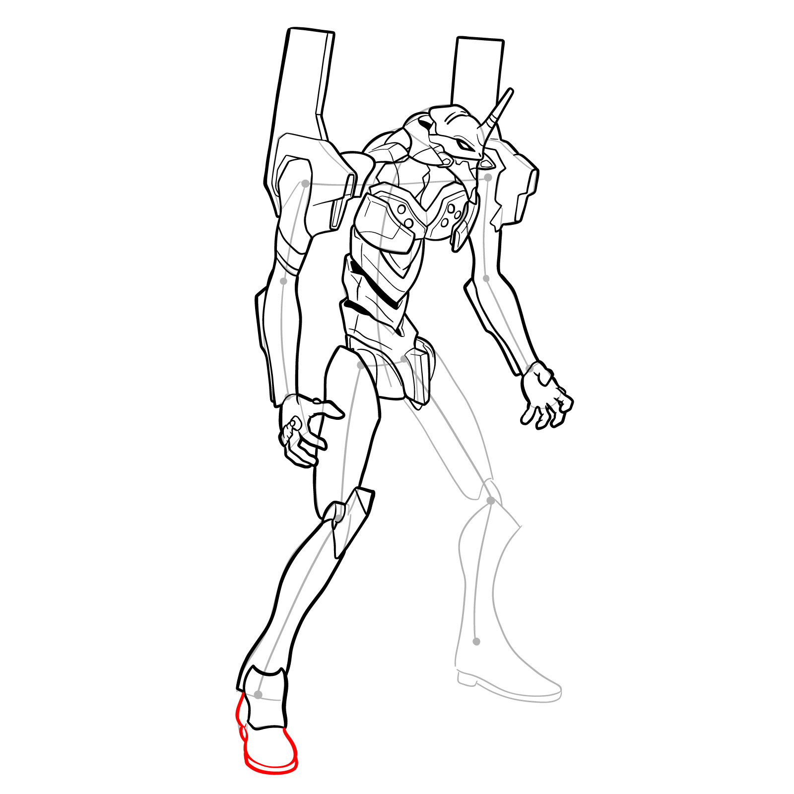 How to Draw Evangelion Unit-01 aka EVA-01 - step 42