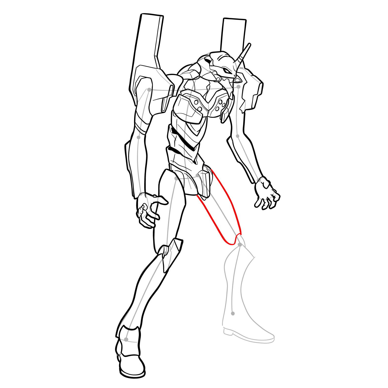 How to Draw Evangelion Unit-01 aka EVA-01 - step 43