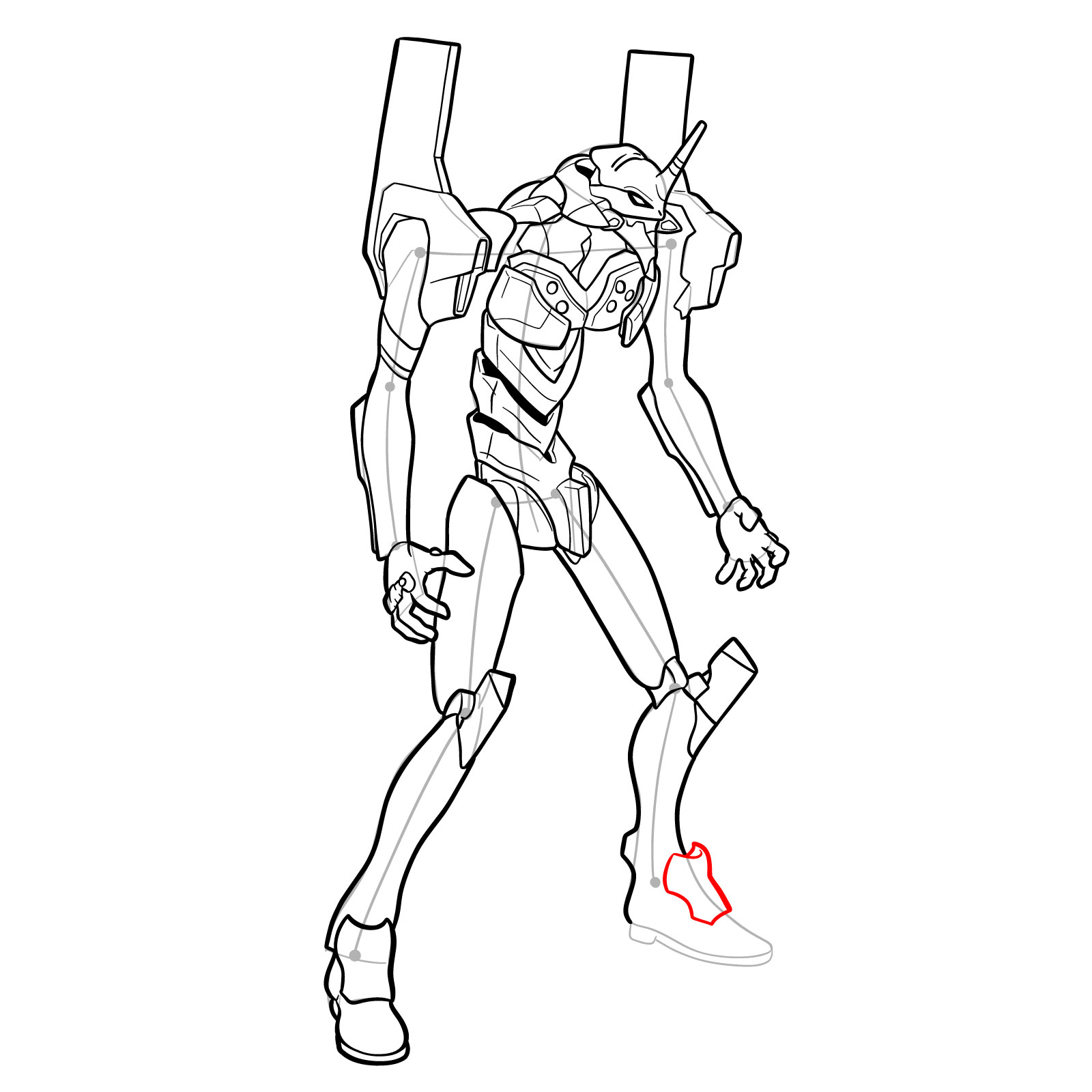 How to Draw Evangelion Unit-01 aka EVA-01 - step 46