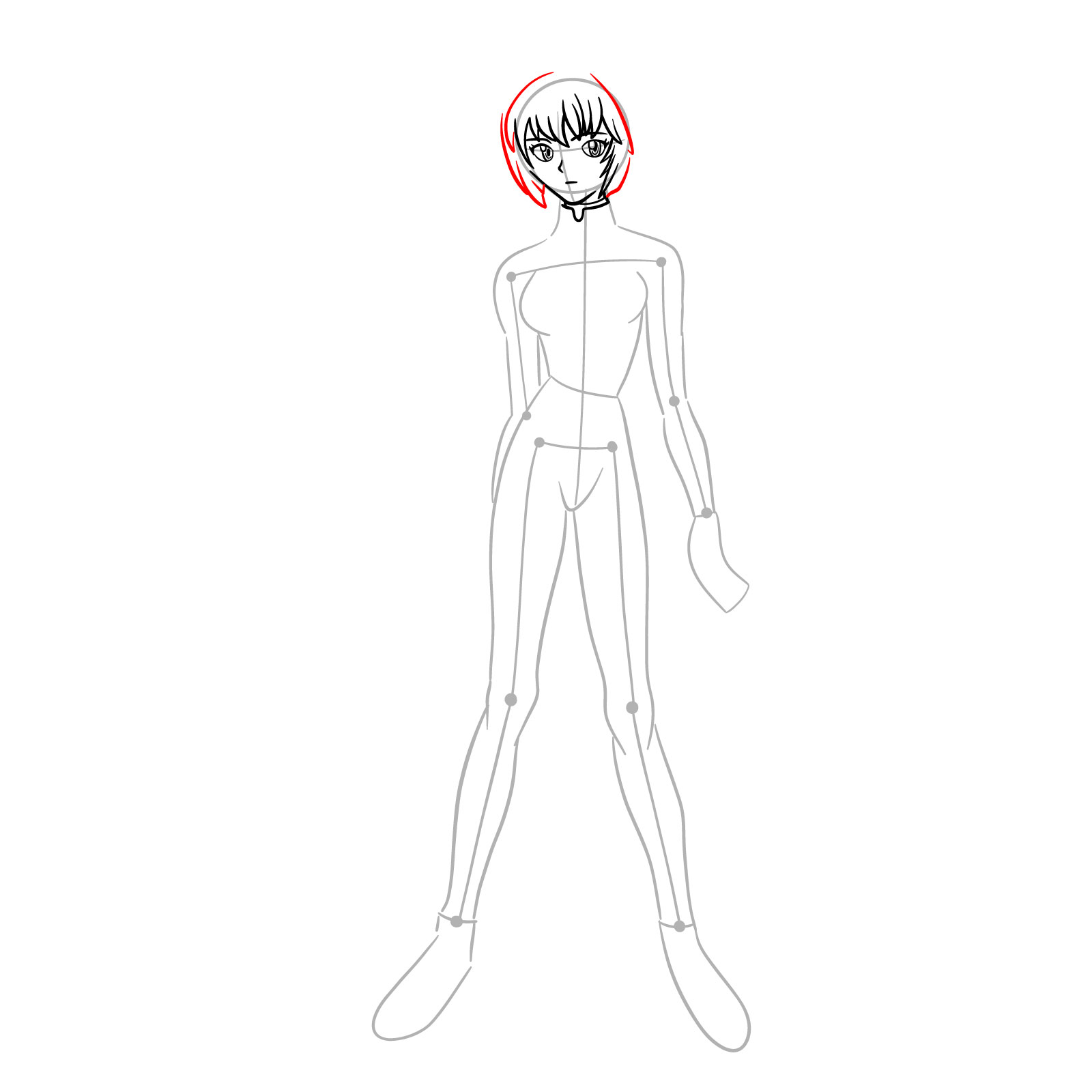 How to Draw Rei Ayanami in plugsuit (Rebuild) - step 11