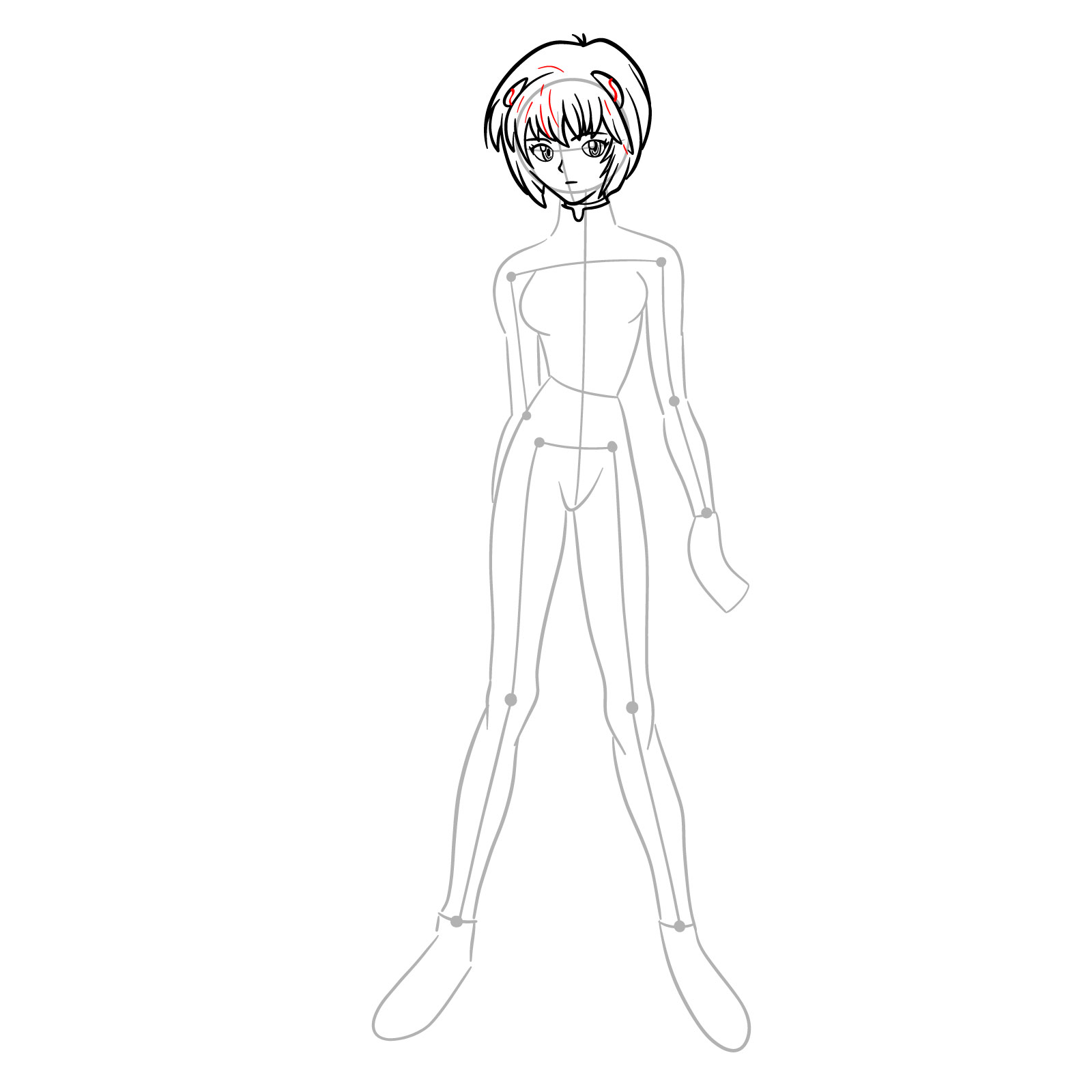 How to Draw Rei Ayanami in plugsuit (Rebuild) - step 13