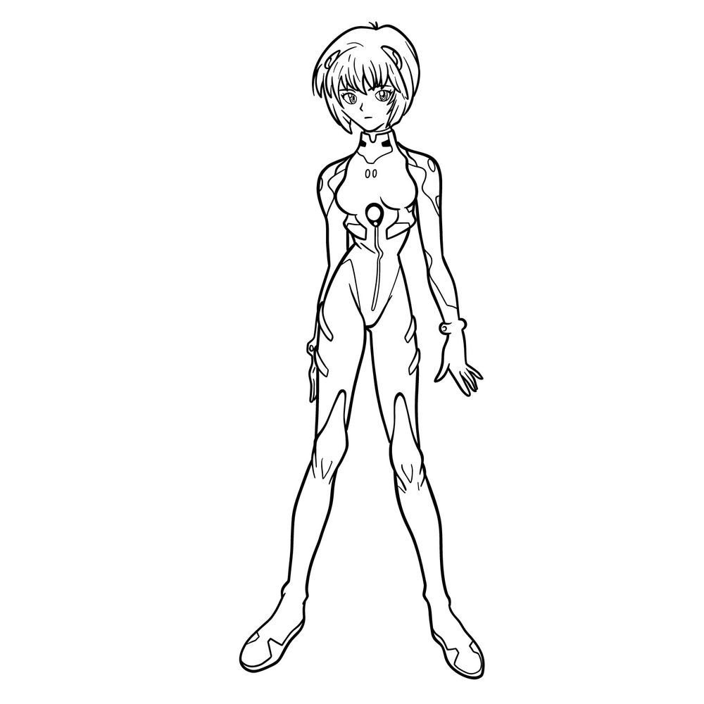 How to Draw Rei Ayanami in plugsuit