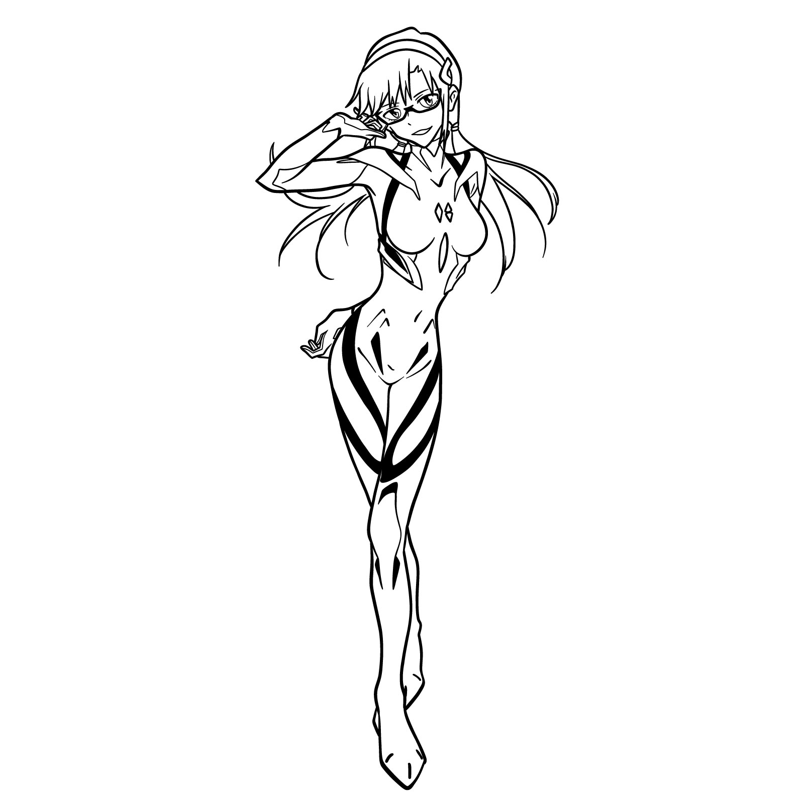 How to Draw Mari Makinami Illustrious in Plugsuit 3.333 - final step