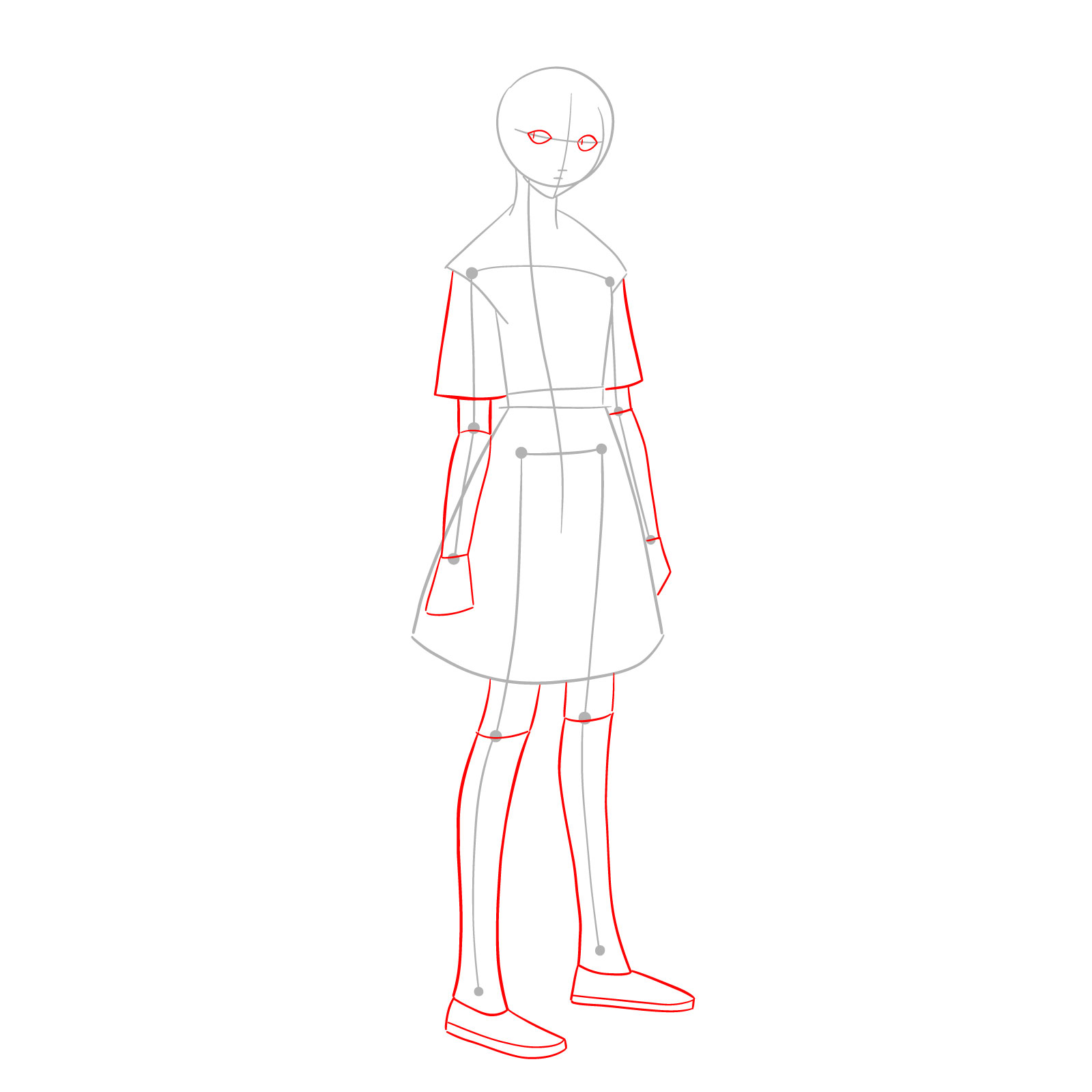 How to draw Rei Ayanami in her school uniform (rebuild) - step 03