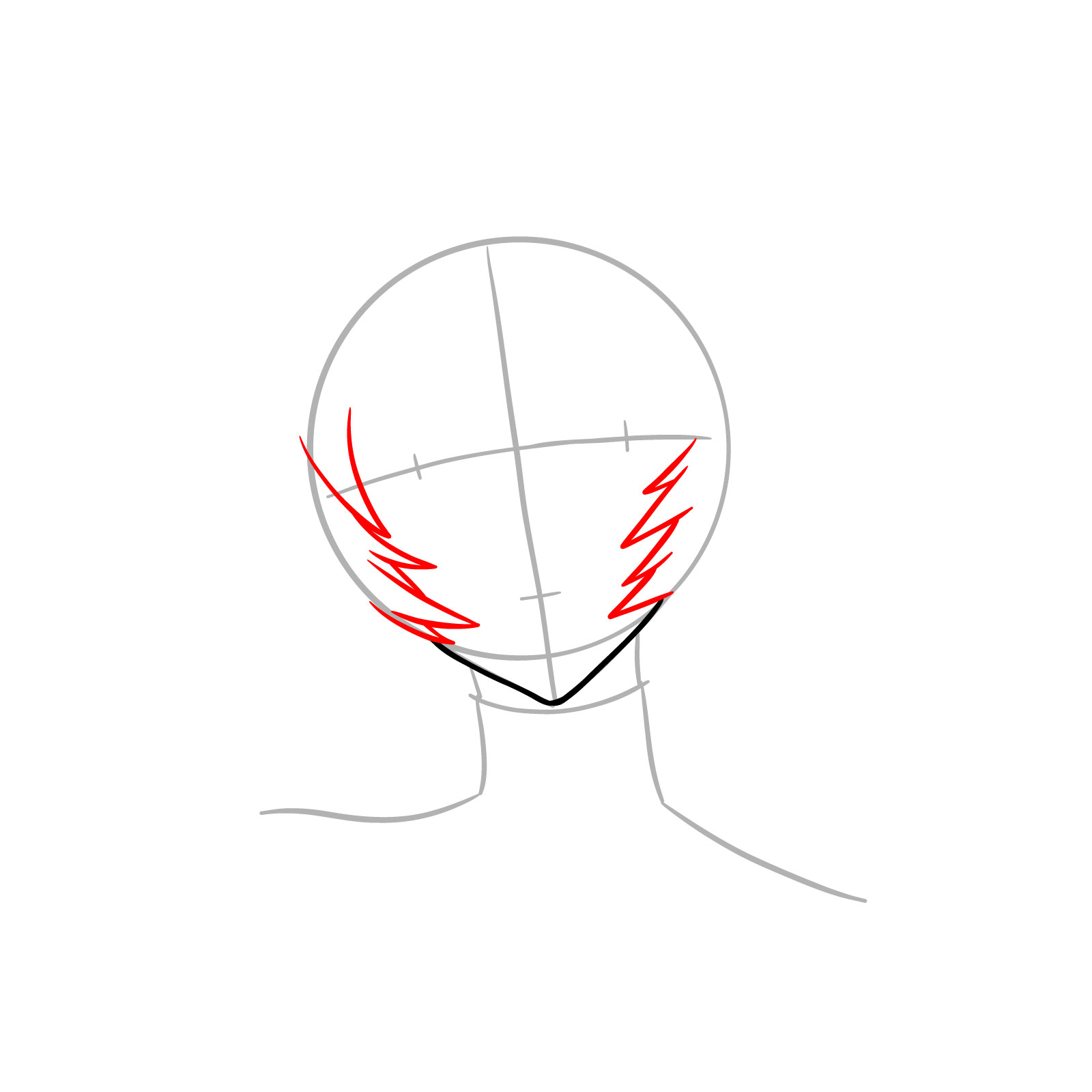 How to draw Rei Ayanami's face - Evangelion - step 04