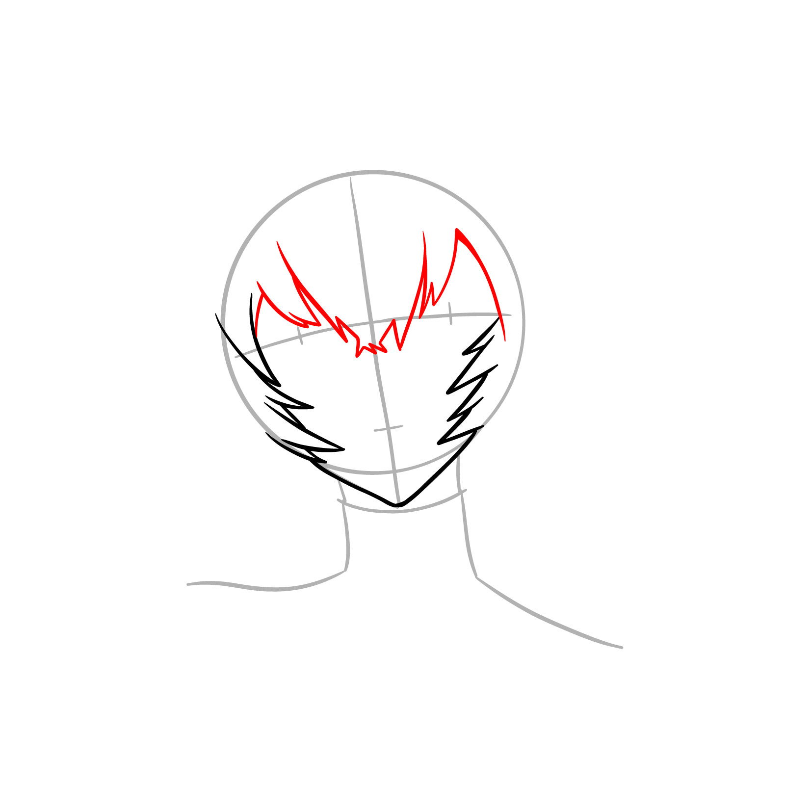 How to draw Rei Ayanami's face - Evangelion - step 05