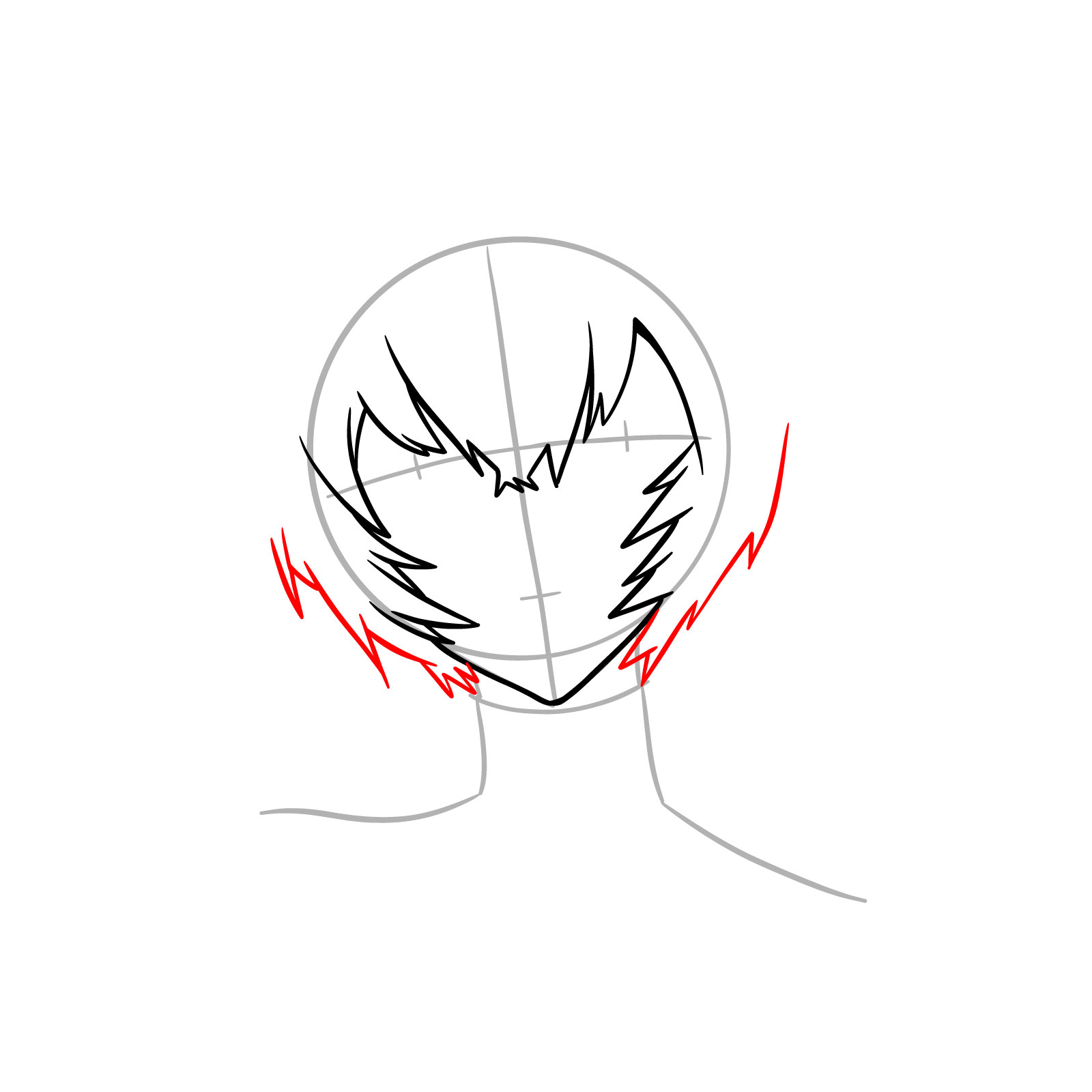 How to draw Rei Ayanami's face - Evangelion - step 06