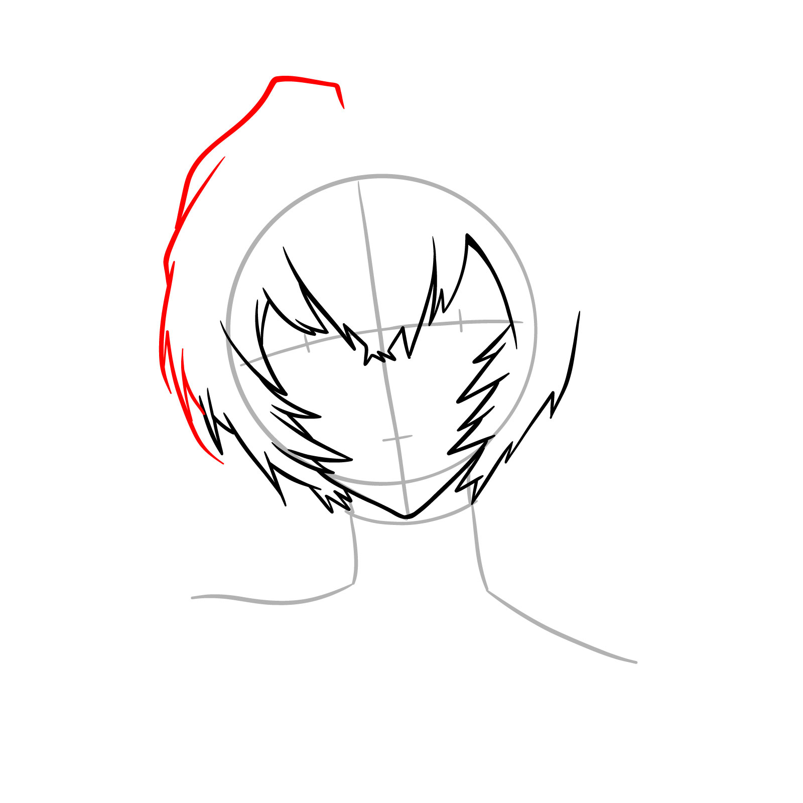 How to draw Rei Ayanami's face - Evangelion - step 07