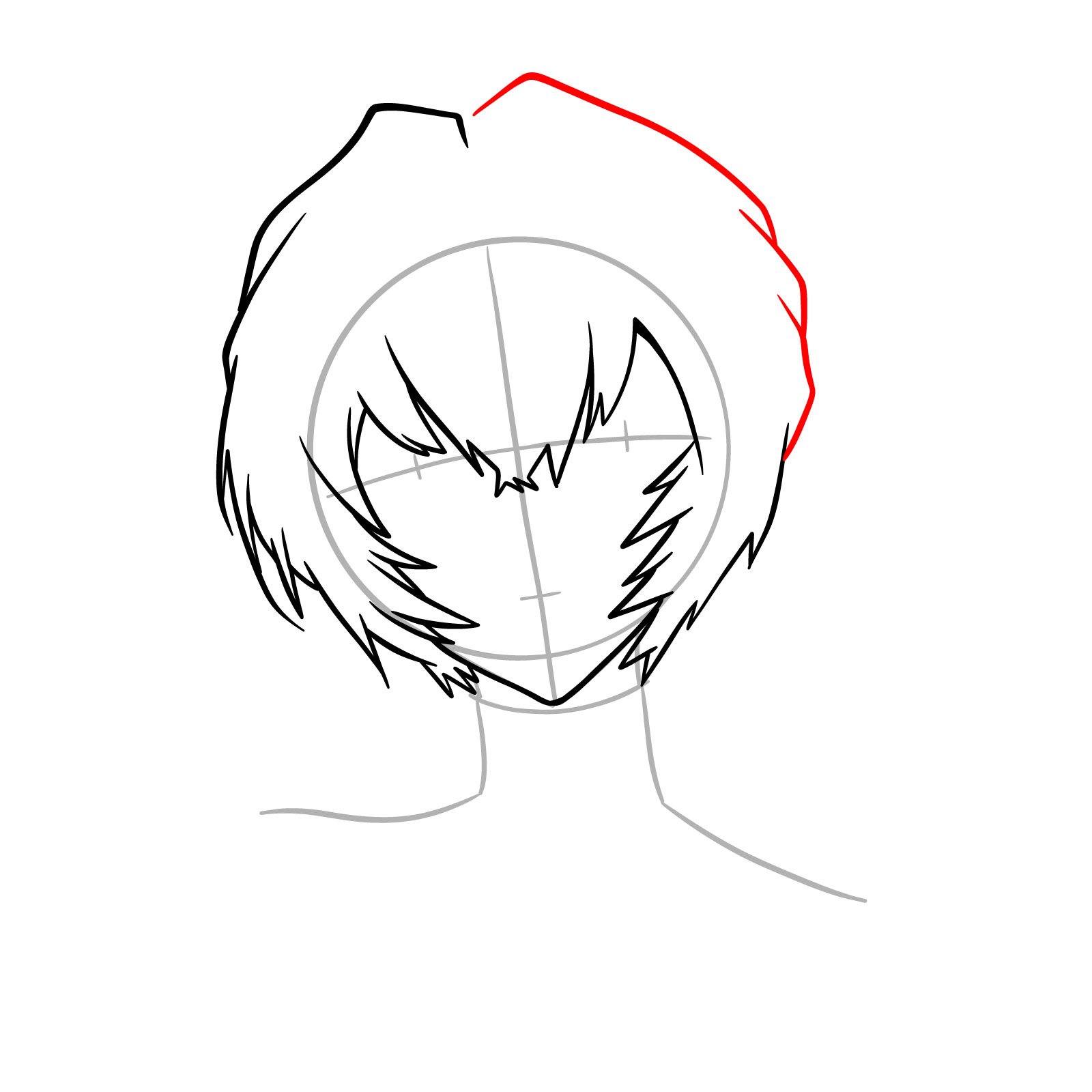 How to draw Rei Ayanami's face - Evangelion - step 08